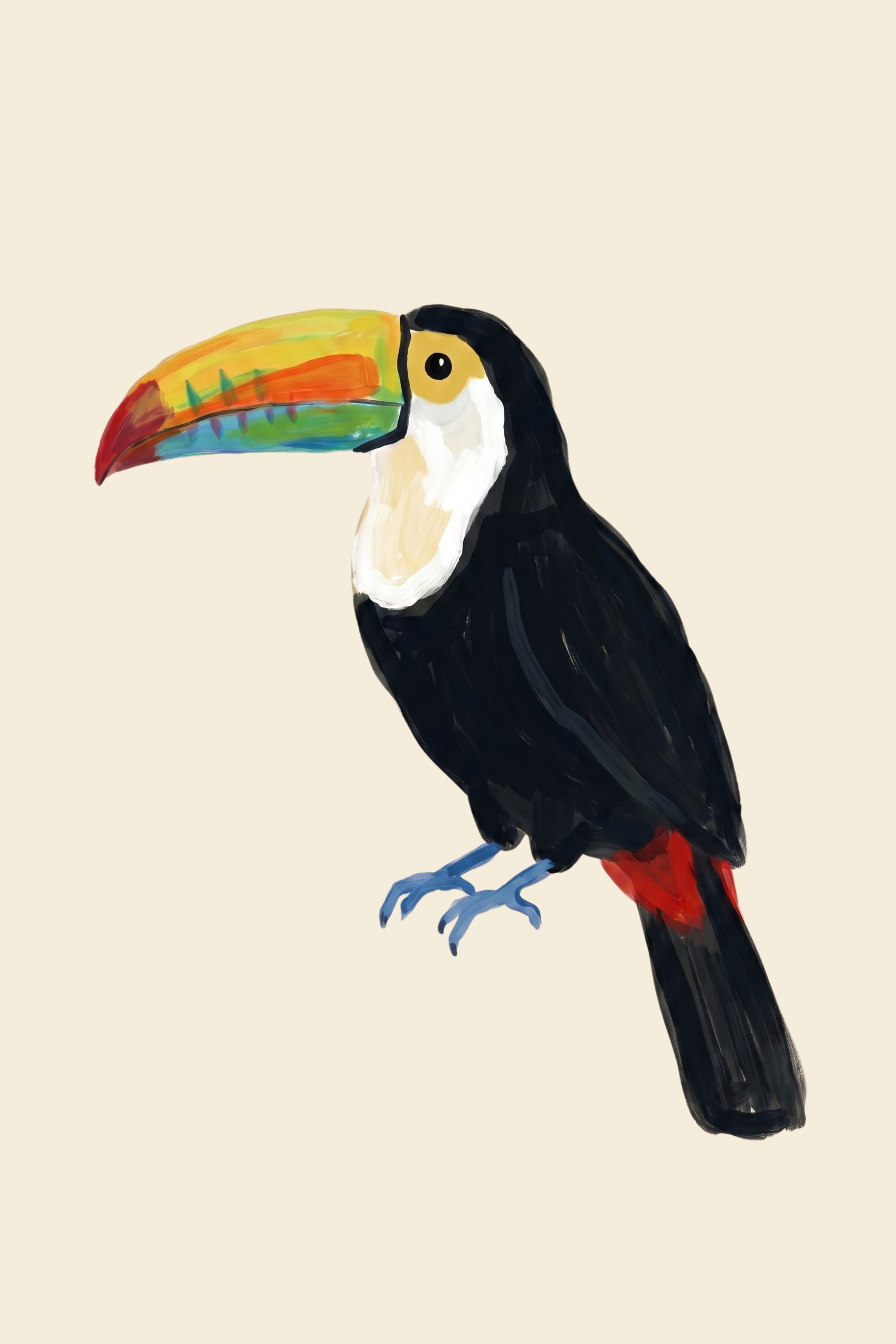 Vibrant Yellow Beak Toucan Bird Wall Art - Vibrant Toucan Portrait