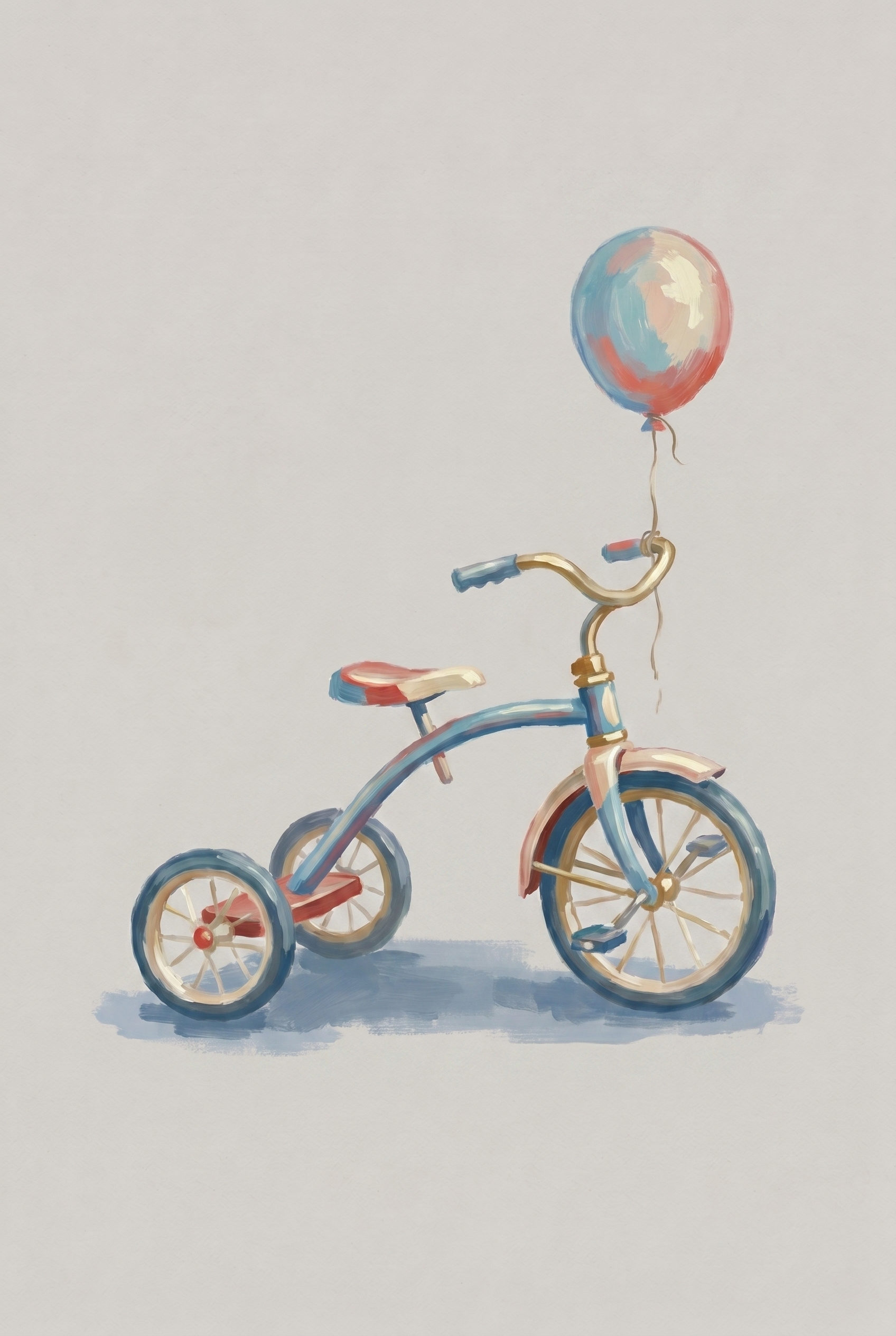 Vintage Blue Balloon Tricycle Wall Art - Blue Trike Dreams