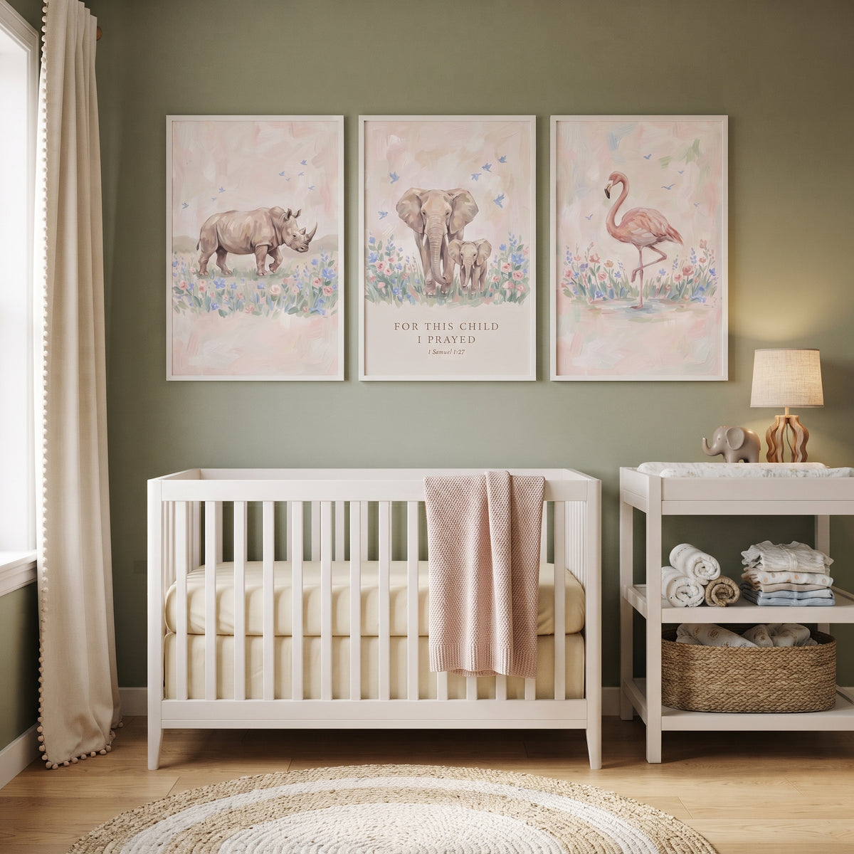 Vintage Charm Savanna Animals Wall Art Set Of 3 - Safari Grace Trio