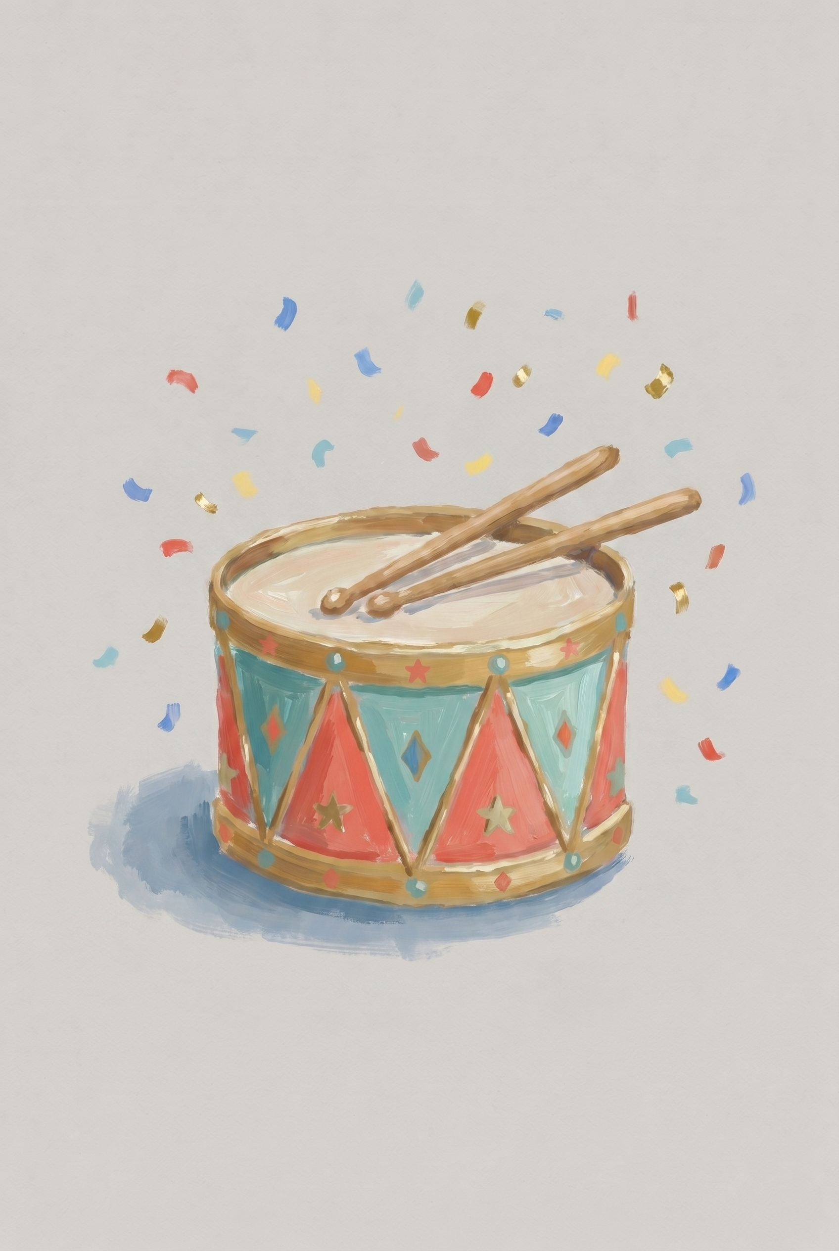 Vintage Circus Toy Drum Wall Art - Festive Drum Beats
