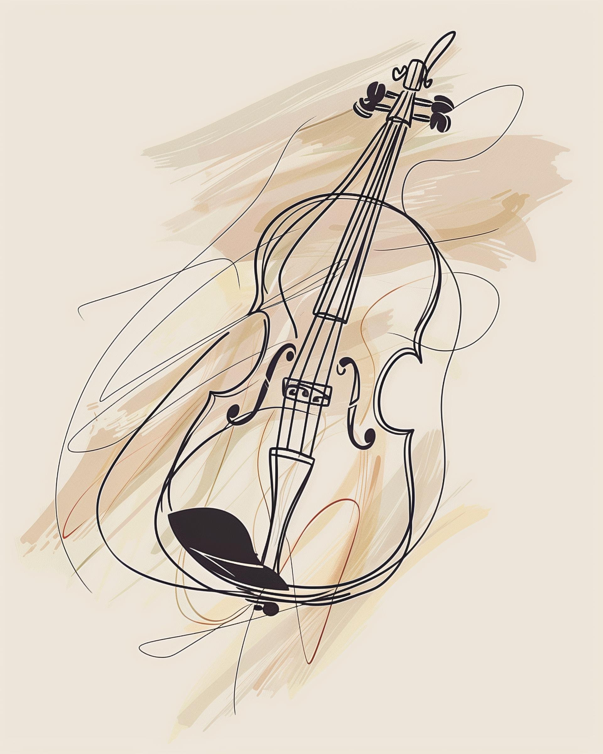 Serene Strings - Violin Framed Wall Art for Living Room, Bedroom or Office