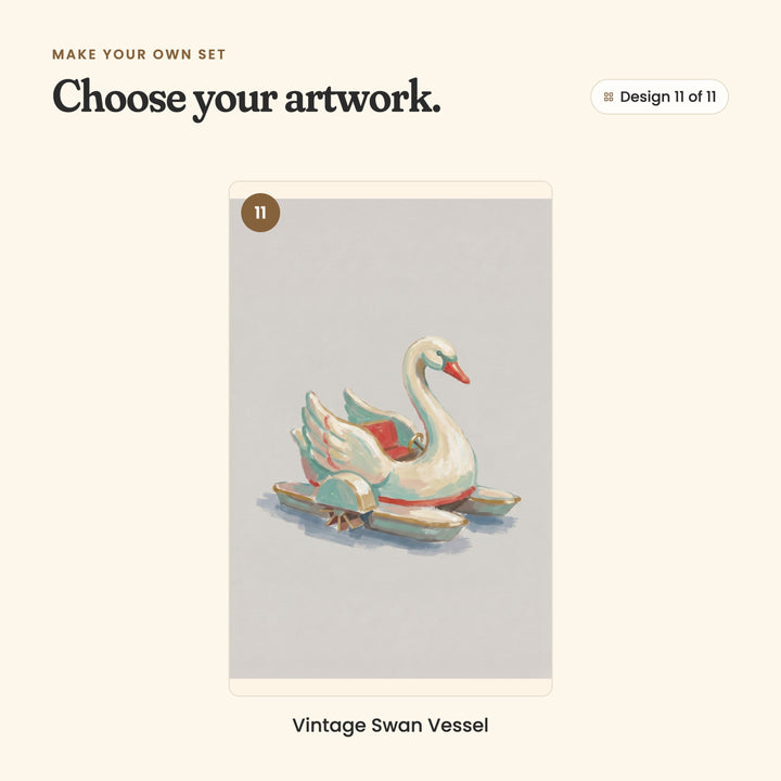 Design 11 of 11: Vintage Swan Vessel, a swan boat ride