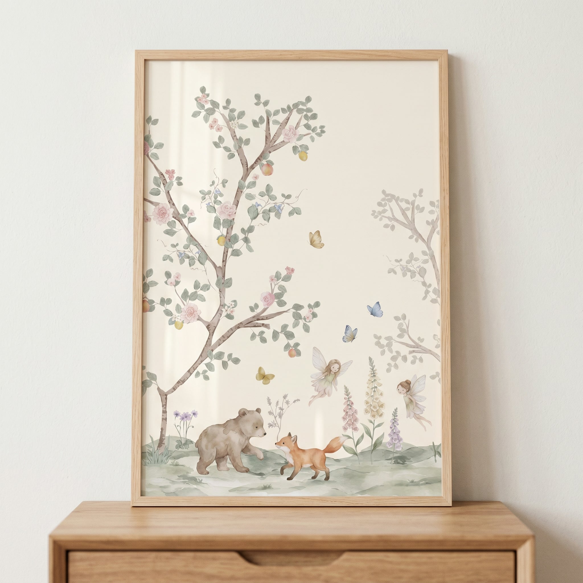 Walking Bear And Fox Wall Art - Enchanted Woodland Magic