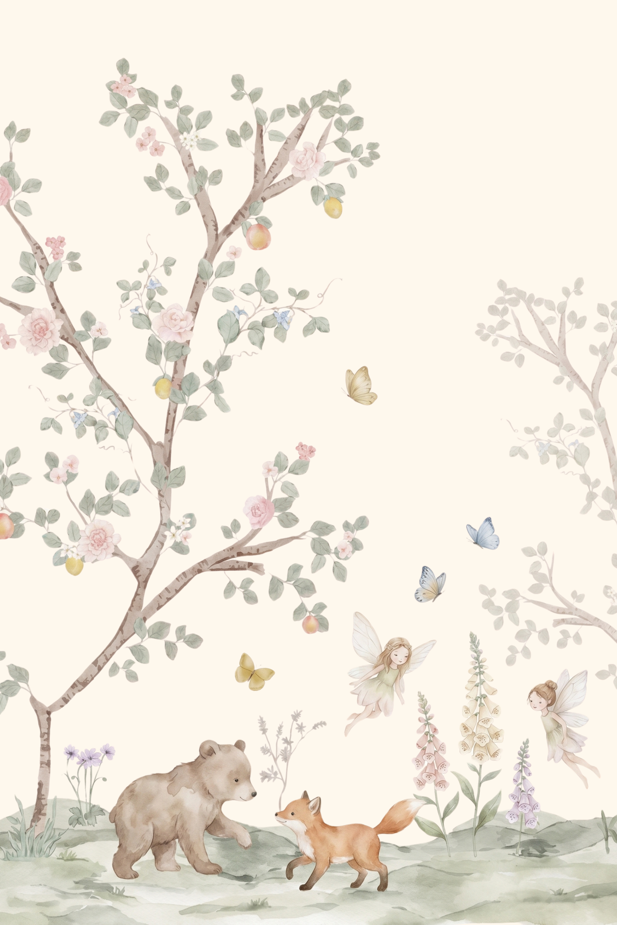 Walking Bear And Fox Wall Art - Enchanted Woodland Magic