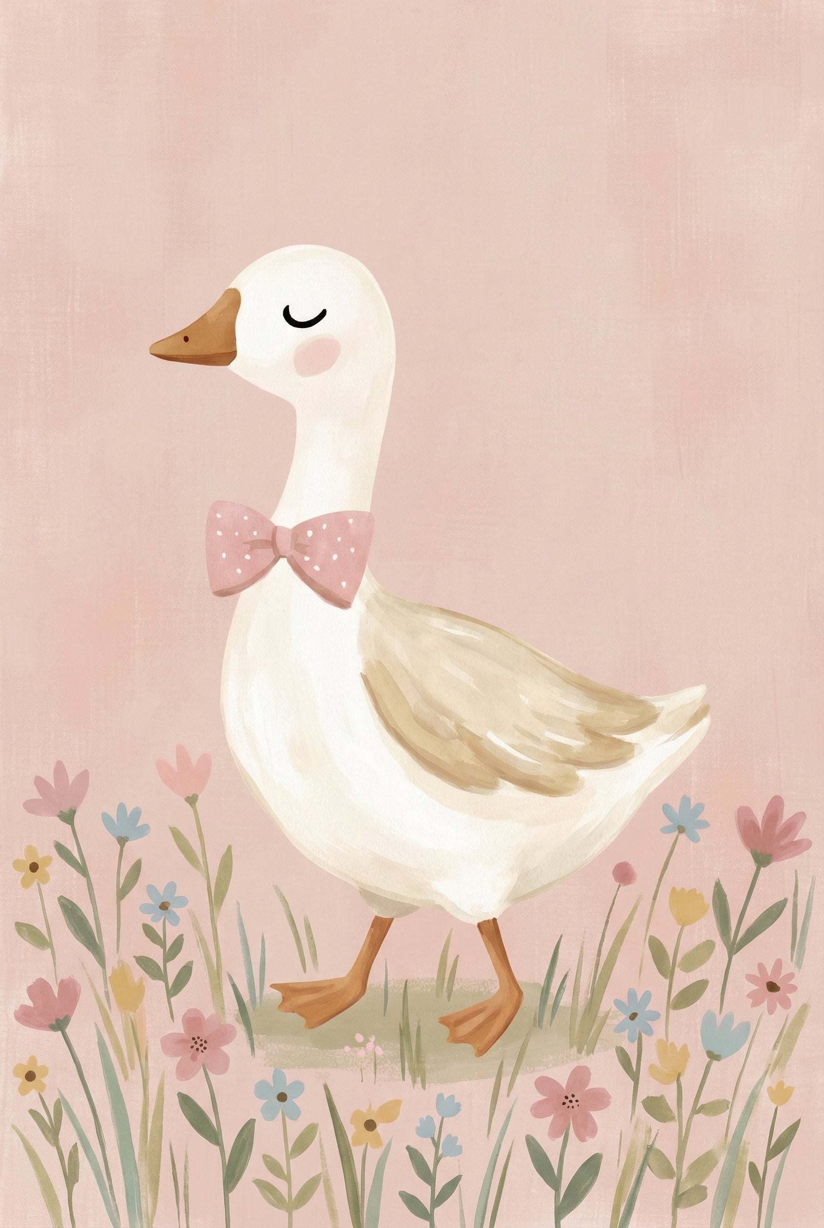 Walking Farm Goose Wall Art - Dapper Meadow Duck