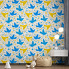 Bird Peel and Stick or Traditional Wallpaper - Skyward Blossoms