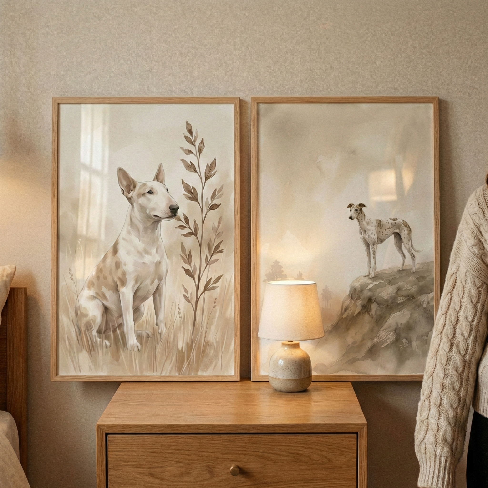 Dog Lovers Wall Art Set of 2 - Serene Canine Duo
