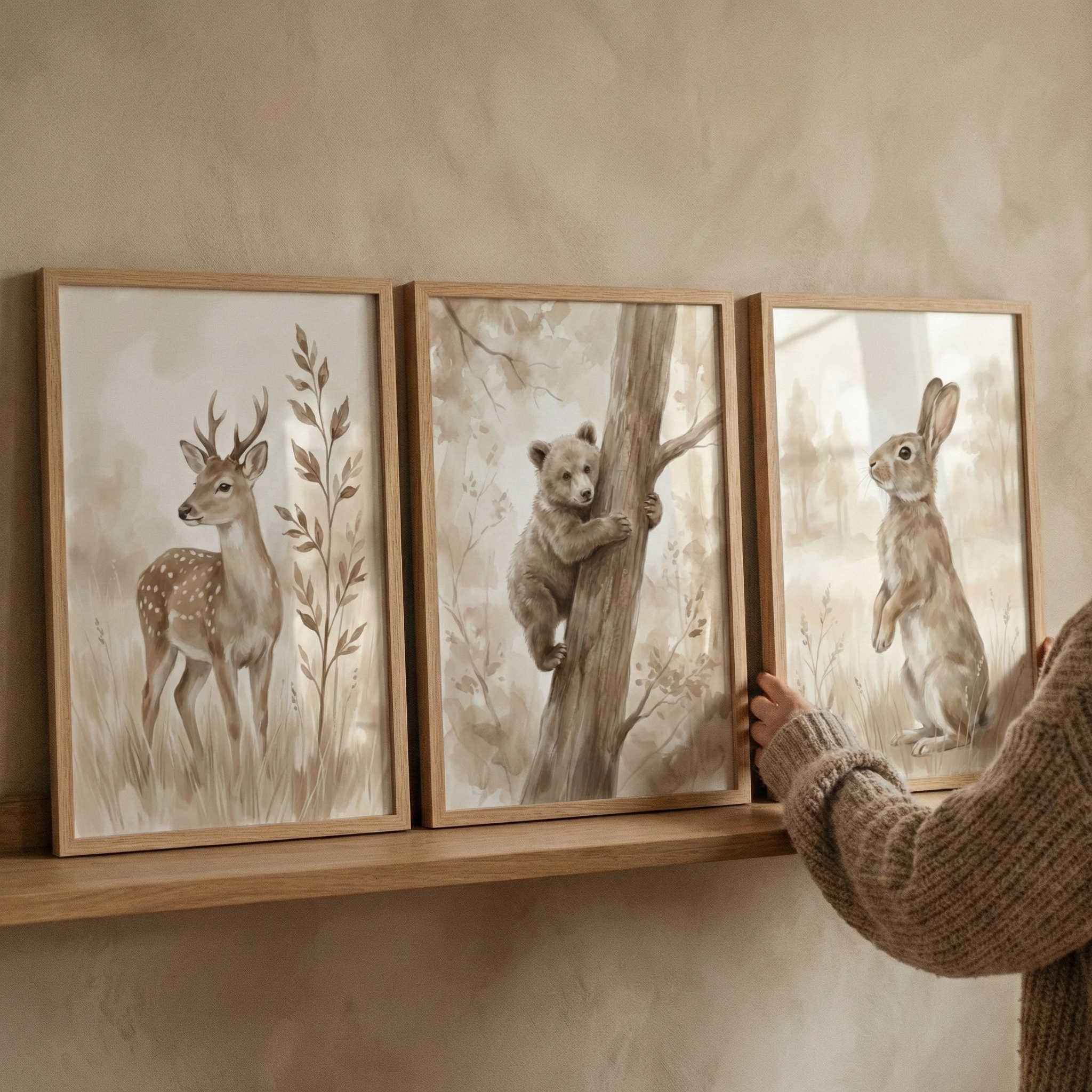 Woodland Animals Print Set of 3 - Woodland Animal Trio