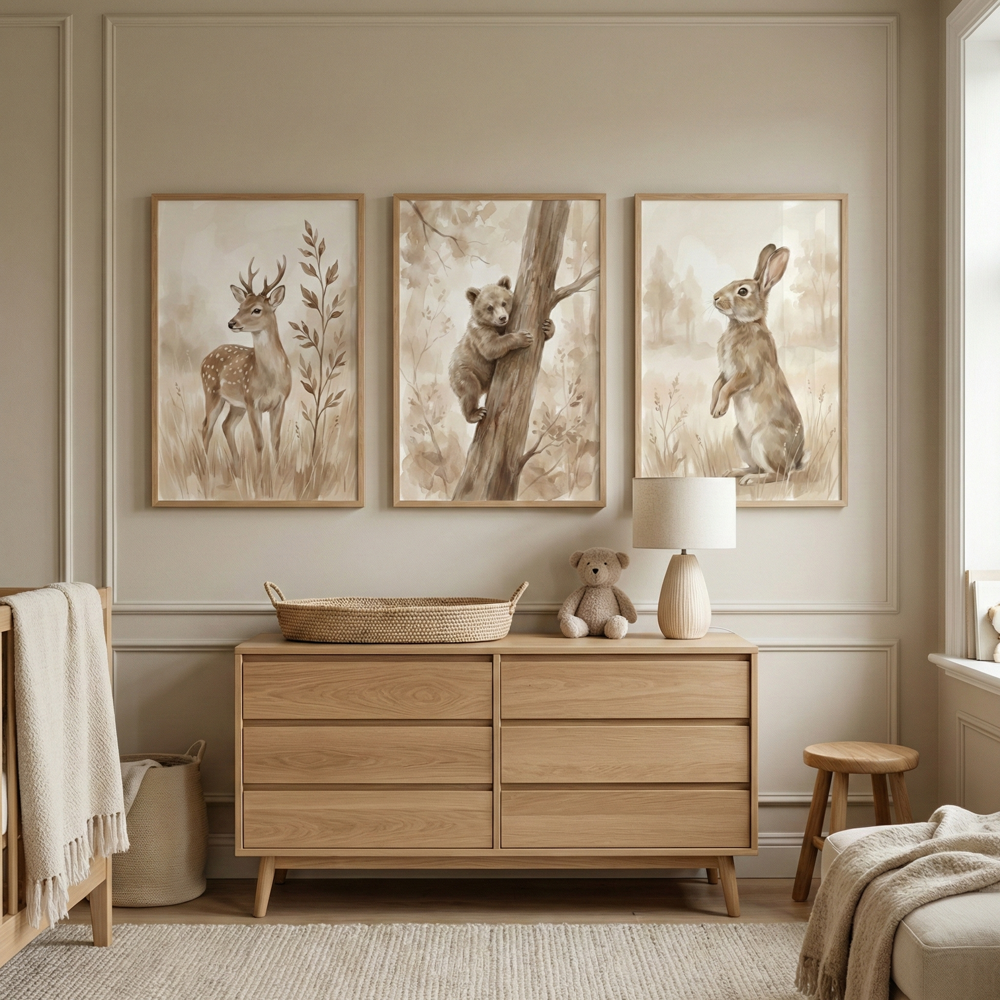 Woodland Animals Print Set of 3 - Woodland Animal Trio