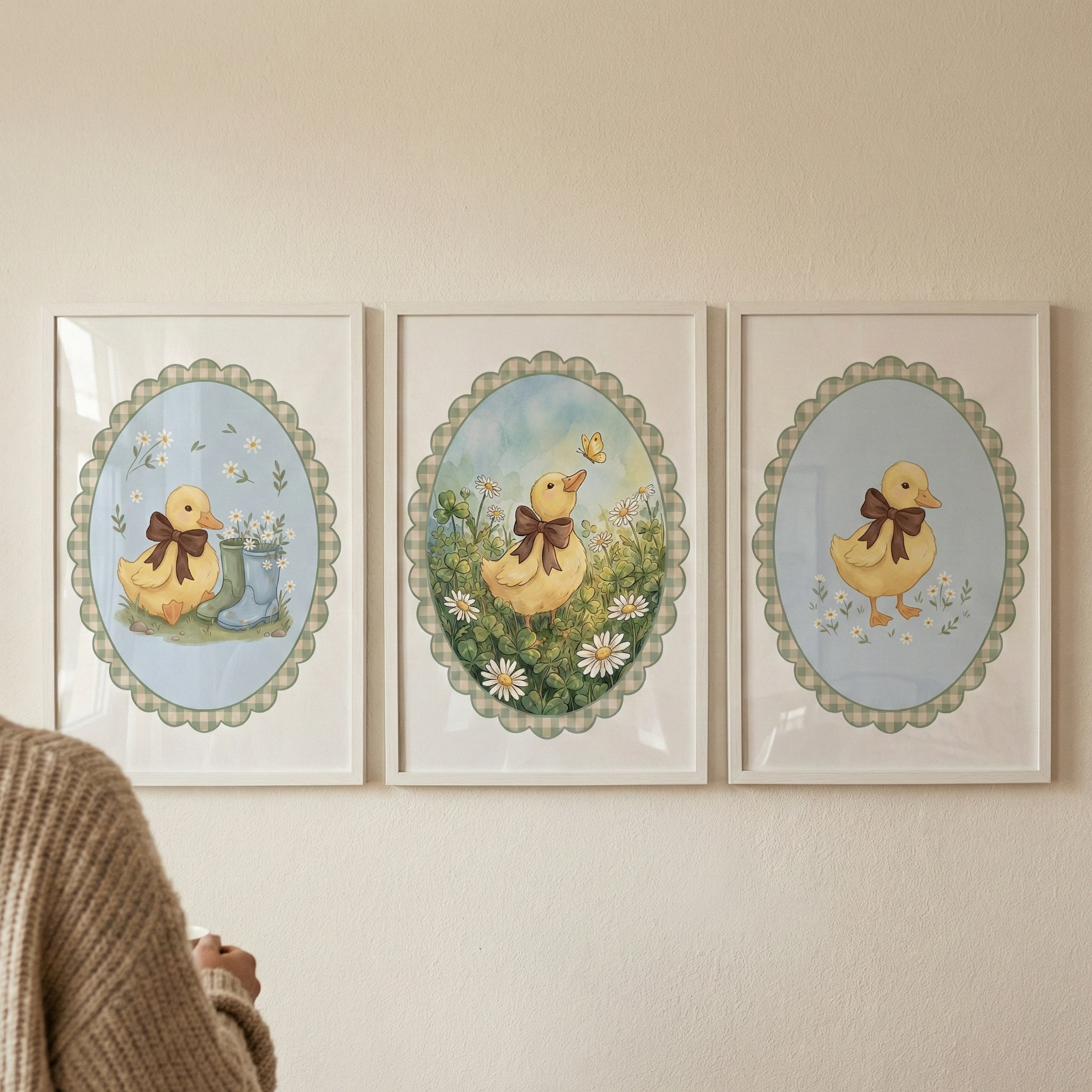 Duckling Wall Art Set of 3 - Sweet Duckling Trio