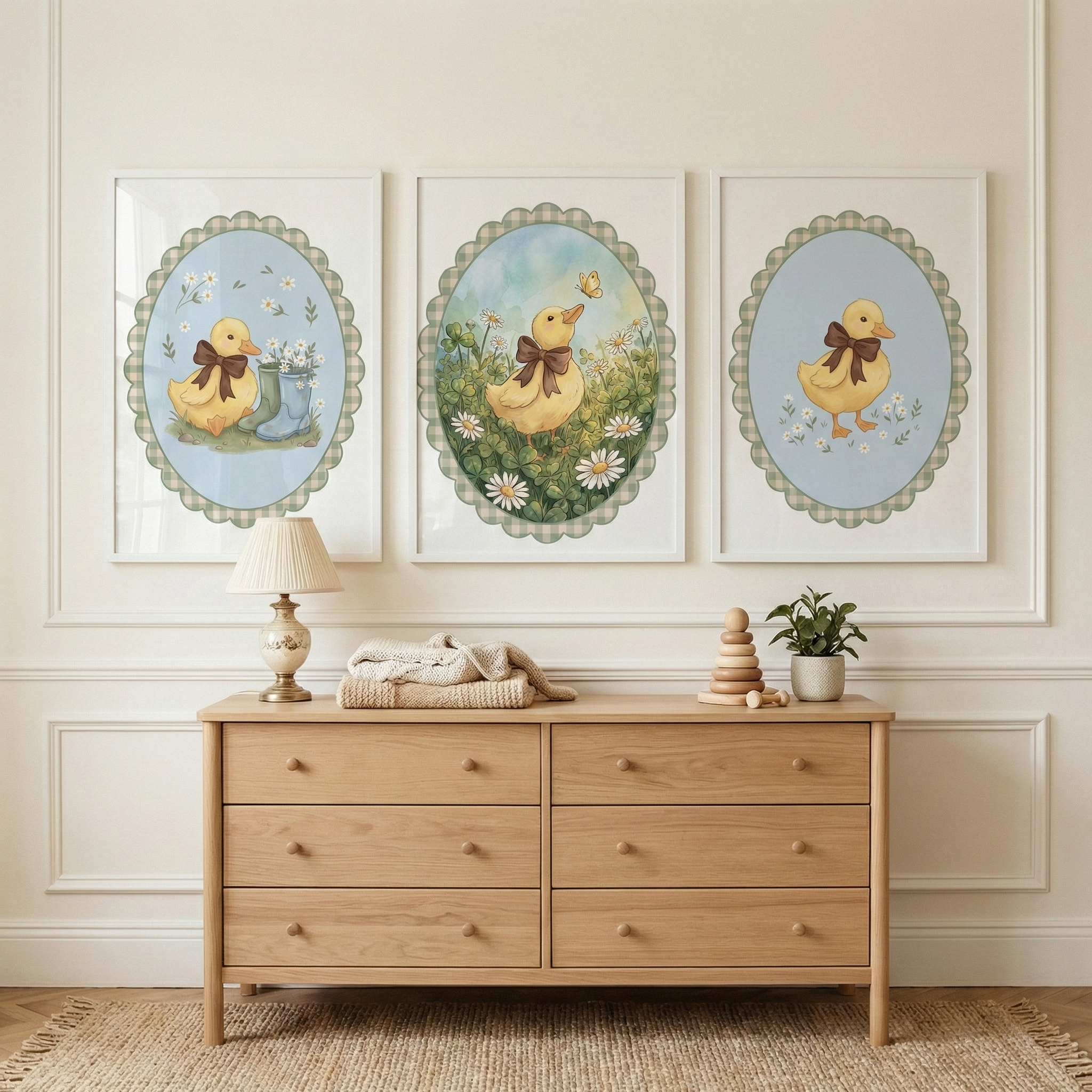 Duckling Wall Art Set of 3 - Sweet Duckling Trio