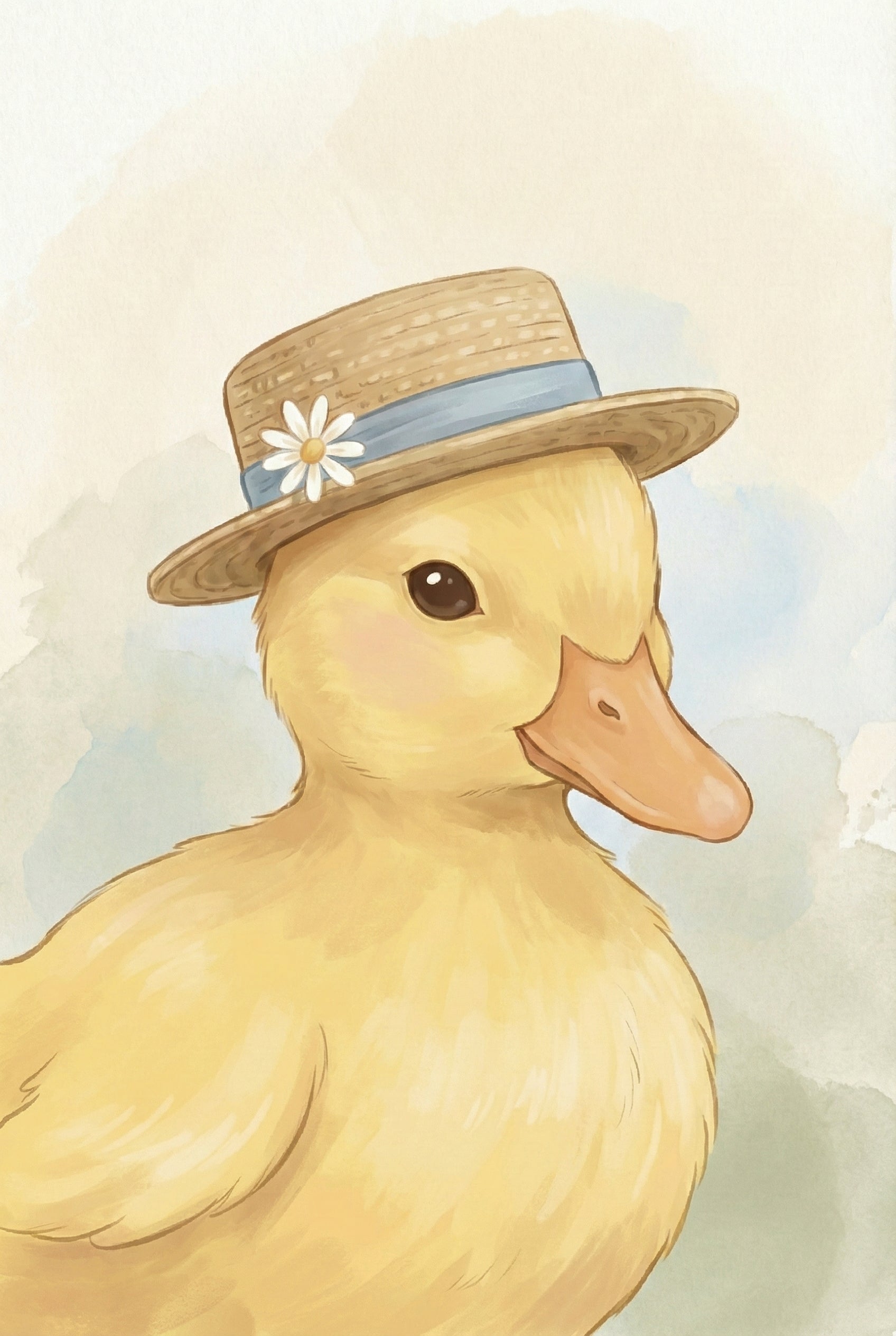 Watercolor Duckling Wall Art - Dapper Little Duckling