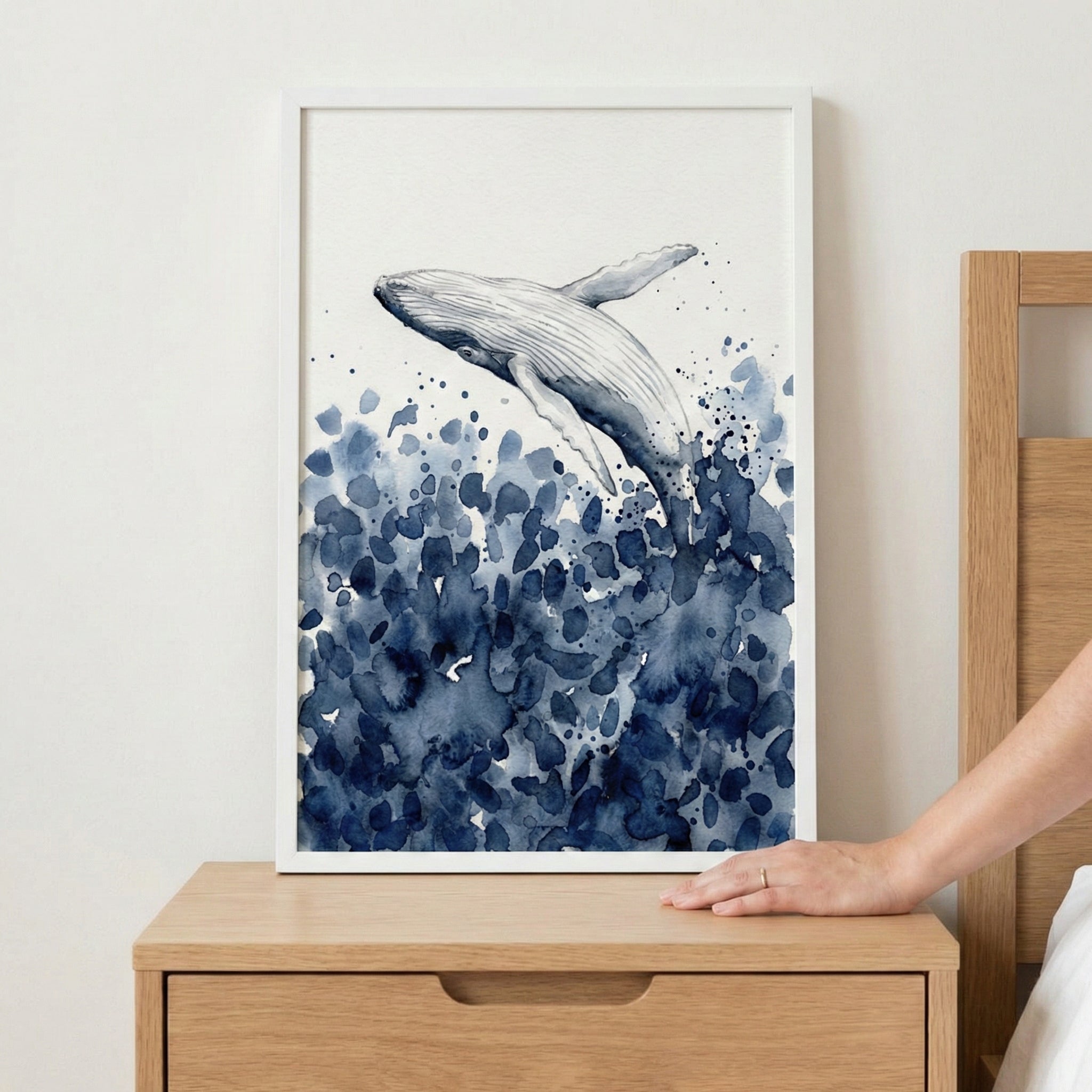 Whale Framed Wall Art | Kids & Nursery Decor by Teepee Joy
