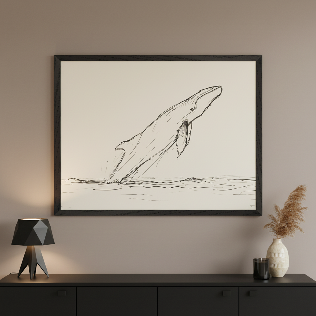 Whale's Ascent - Whale Wall Art for Living Room, Bedroom or Office