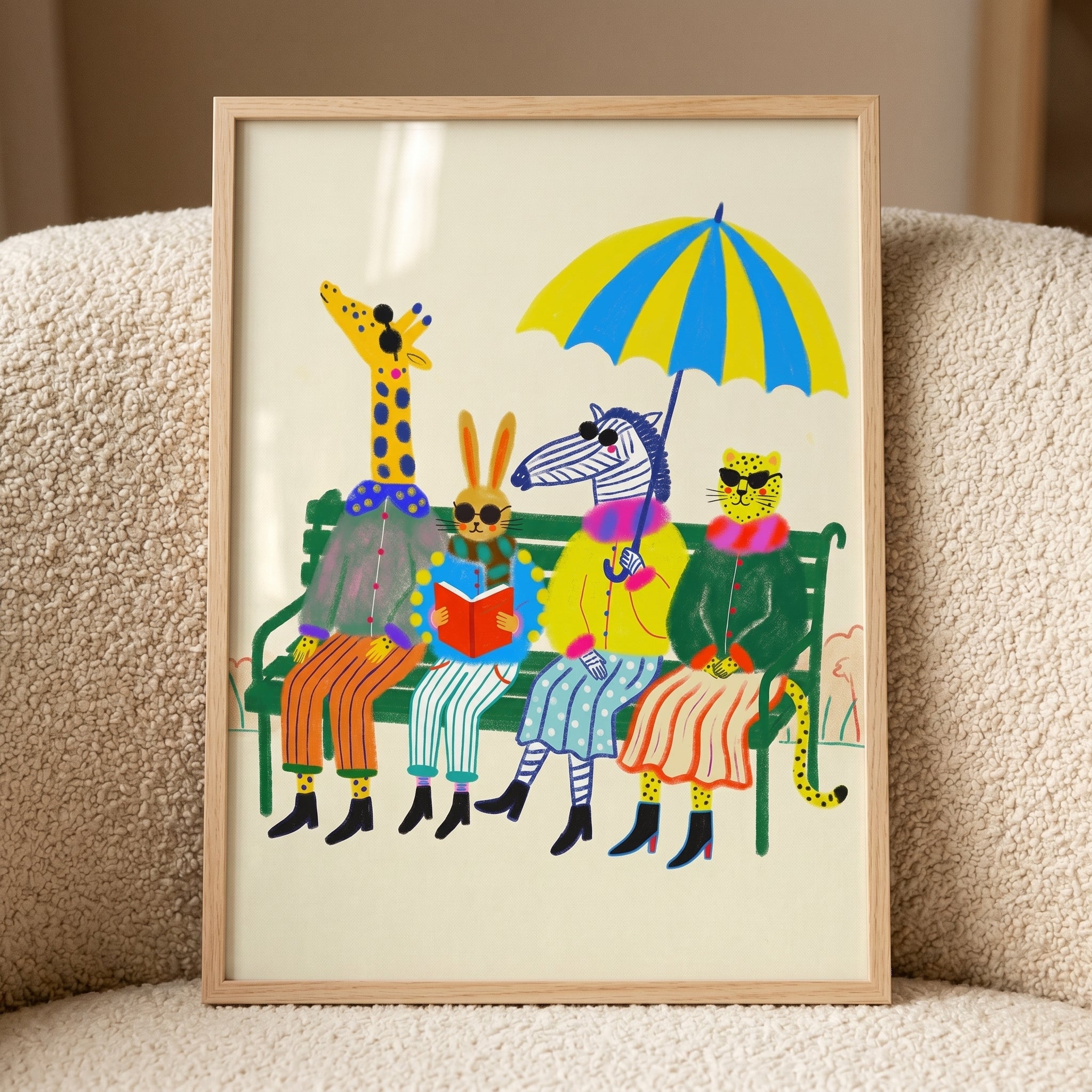 Whimsical Dressed Safari Animals Wall Art - Stylish Safari Social