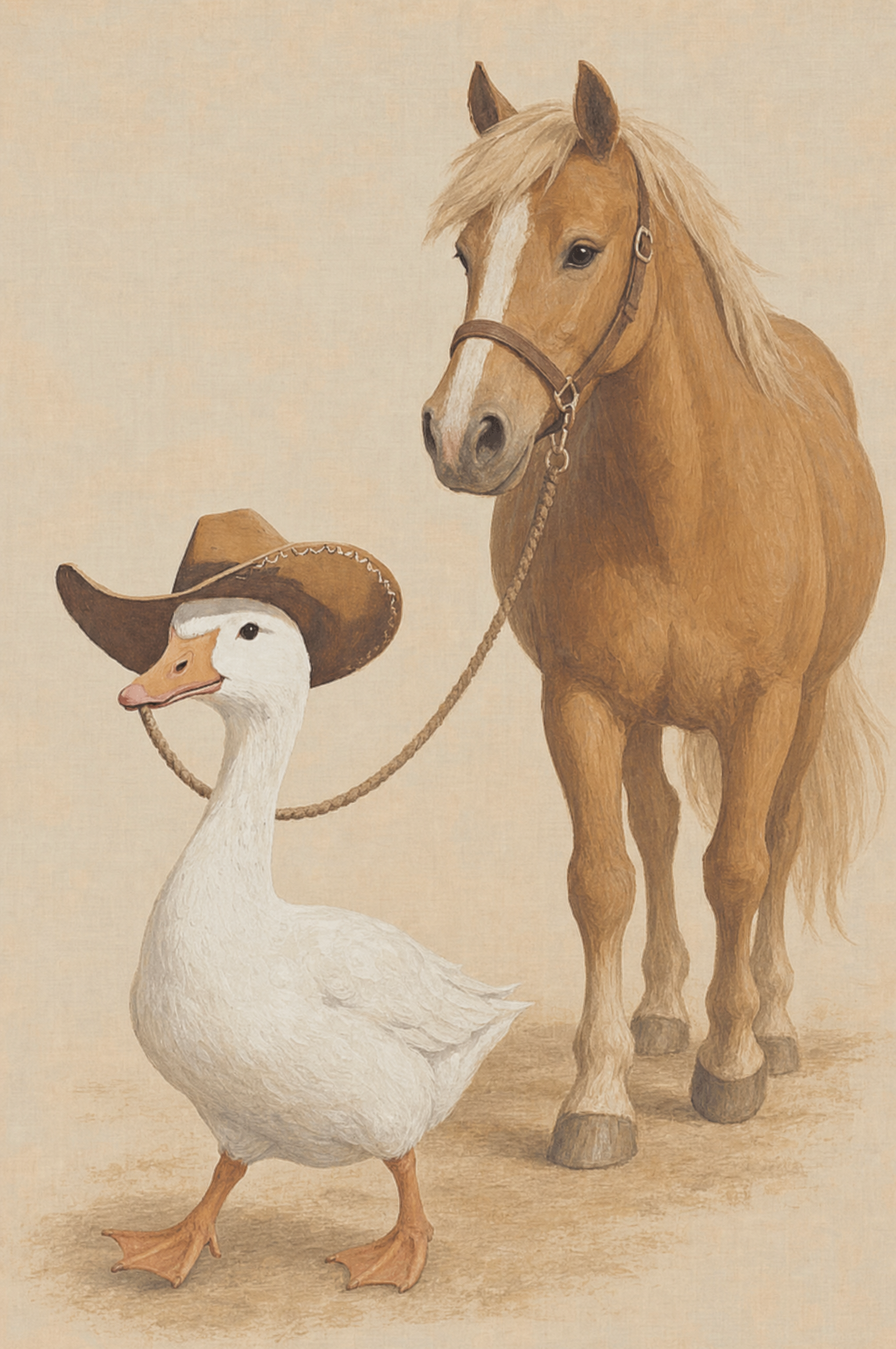Whimsical Ranch Cowboy Goose Wall Art - The Goose Wrangler