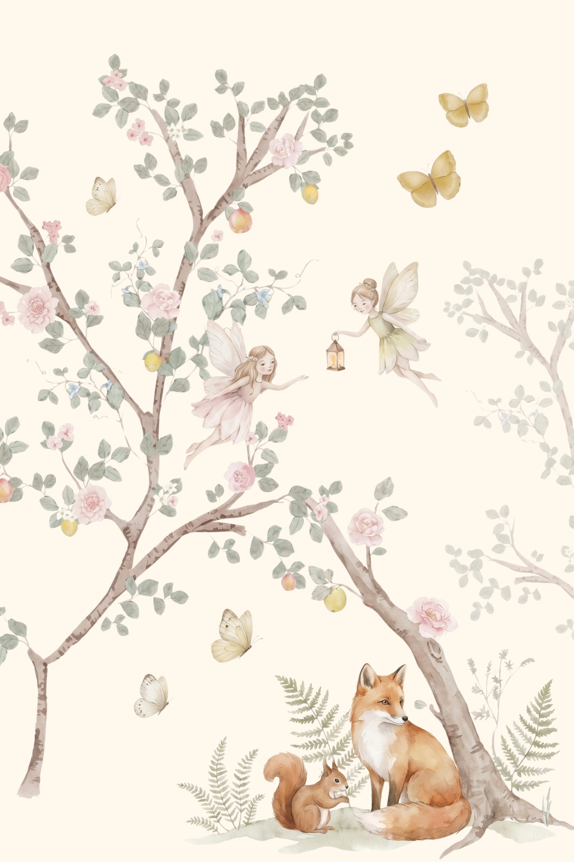 Whimsical Watercolor Red Fox Wall Art - Enchanted Forest Friends