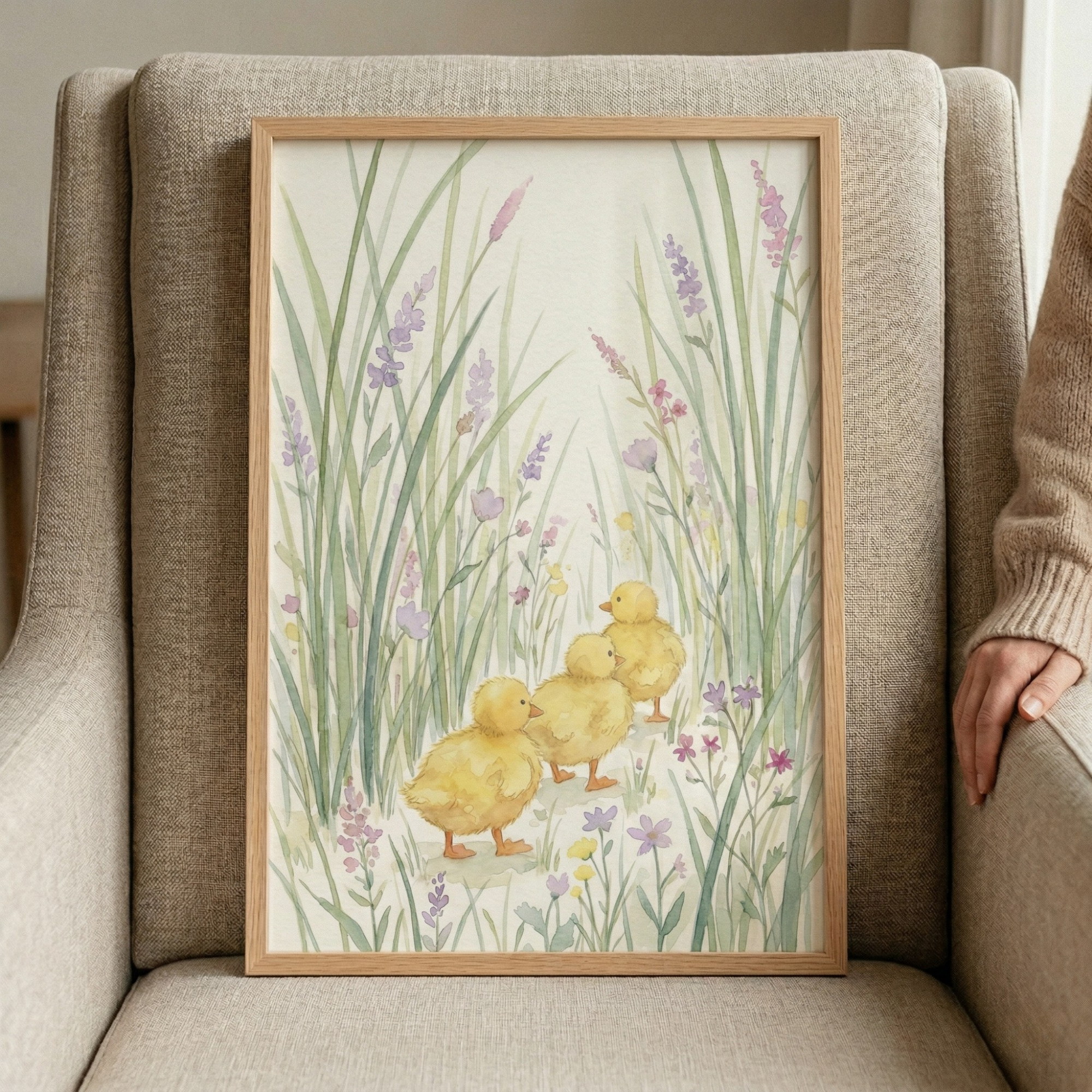 Wildflower Walking Yellow Ducklings Wall Art - Meadow Waddlers
