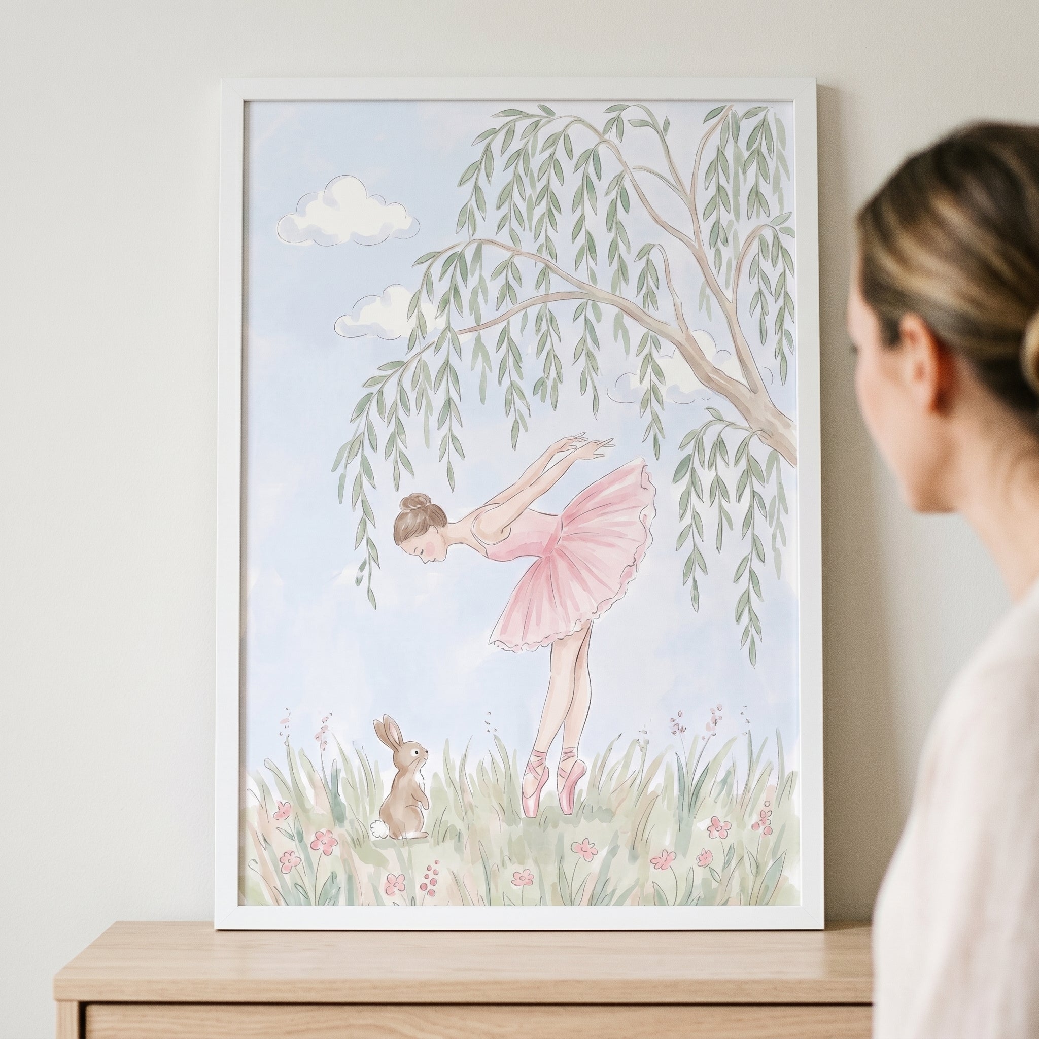 Willow Tree Pink Ballerina Wall Art - Graceful Meadow Dance