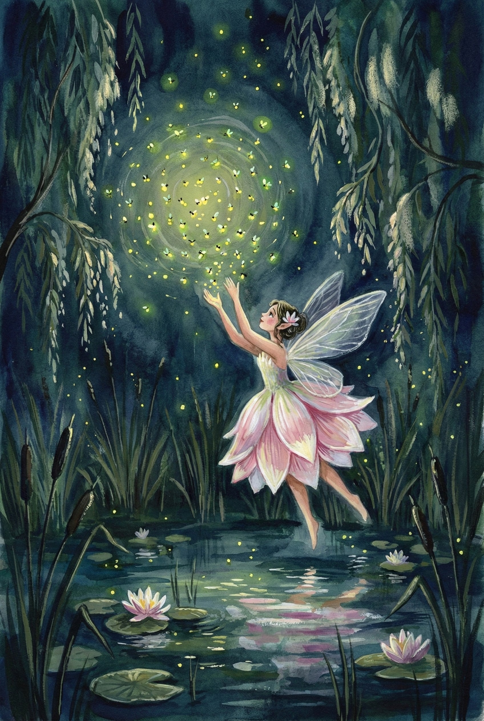 Little Light Dance - Fairy Framed Wall Art for Nursery, Playroom or Kids Bedrooms