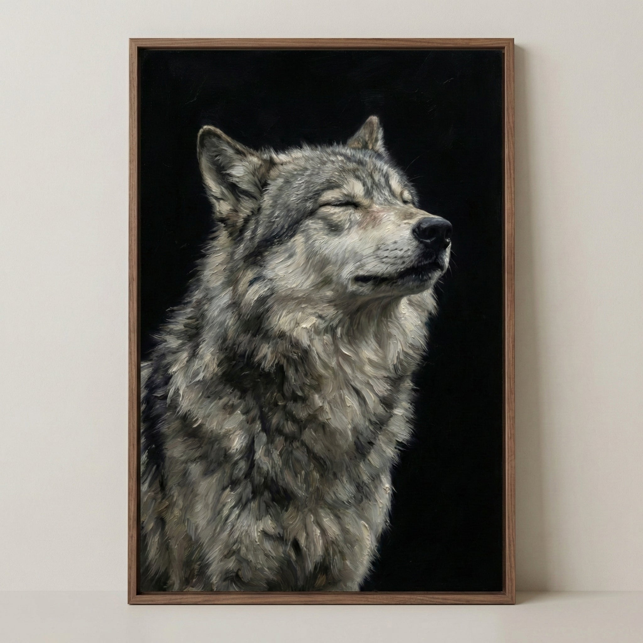Wolf's Serenity - Wolf Framed Wall Art for Living Room, Bedroom or Office