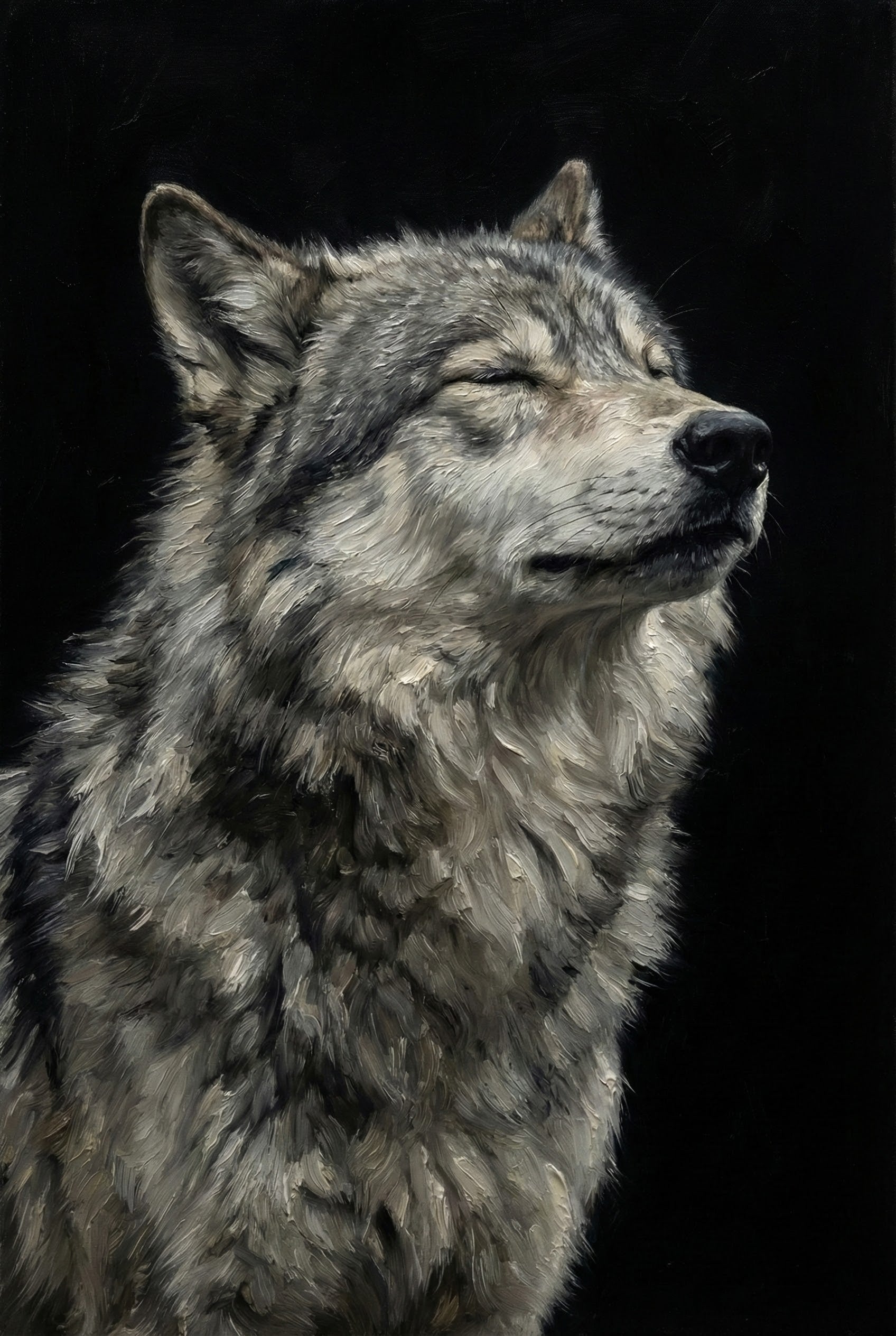 Wolf's Serenity - Wolf Framed Wall Art for Living Room, Bedroom or Office