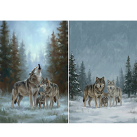 Gray Alpha Wolf Pack Wall Art - Set of 2 Wildlife Prints Gray Alpha Wolf Pack Wall Art - Set of 2 Wildlife Prints