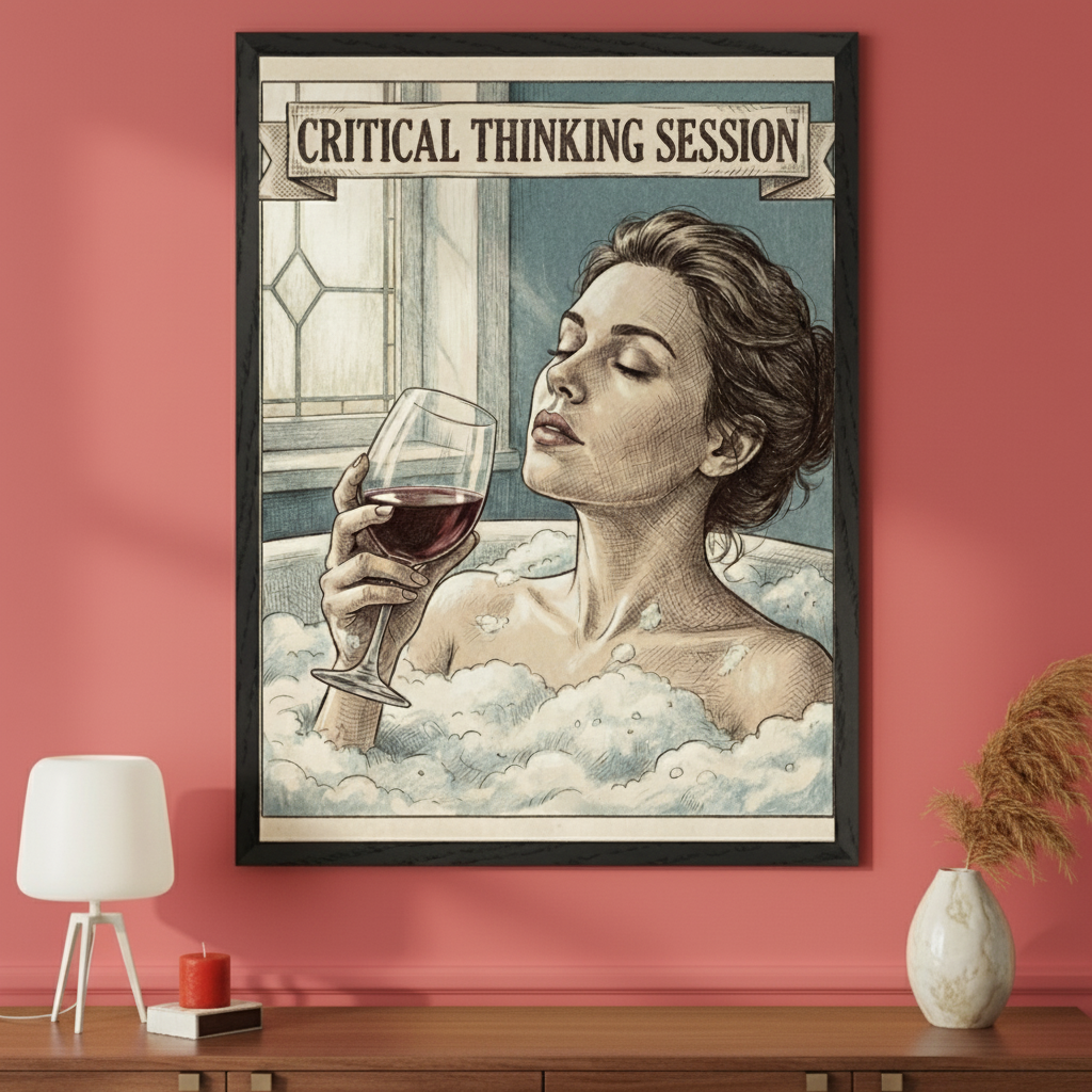 Crimson Reflection - Woman Framed Wall Art for Living Room, Bedroom or Office