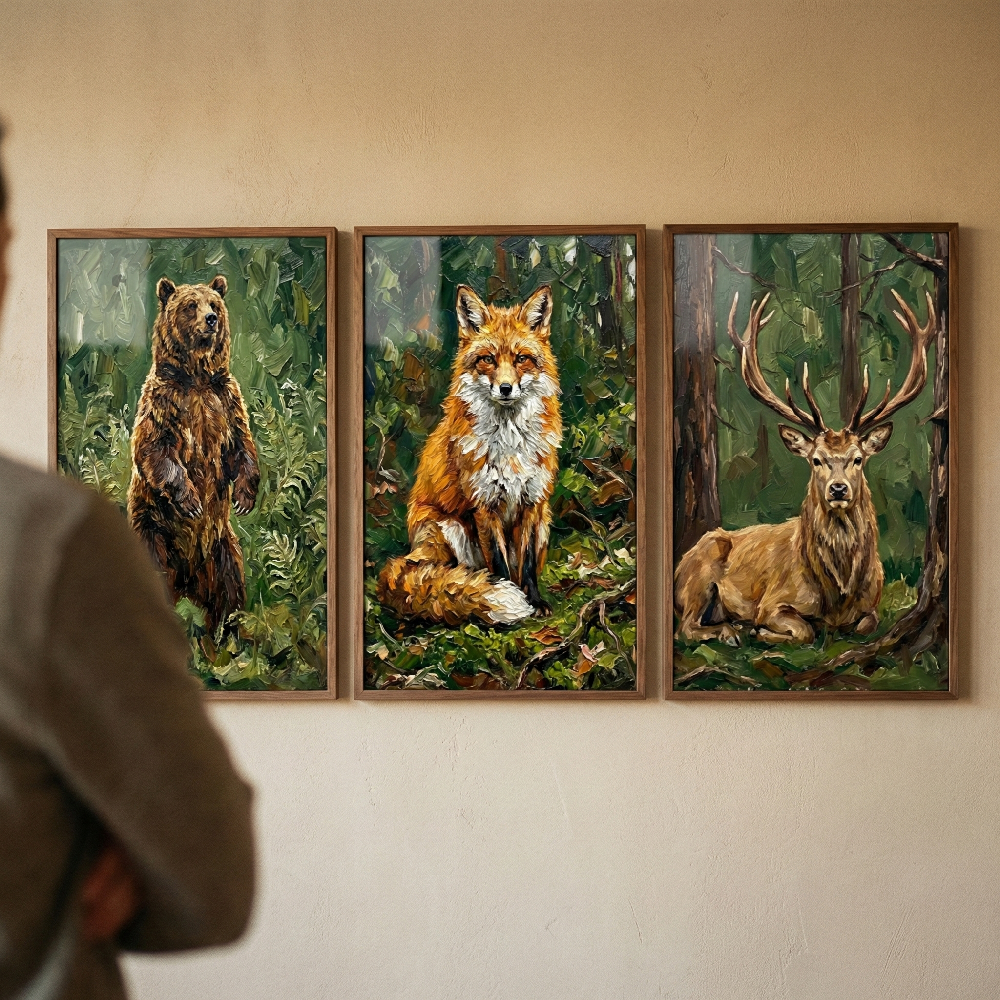 Woodland Animals Wall Art Set of 3 - Woodland Spirit Trio