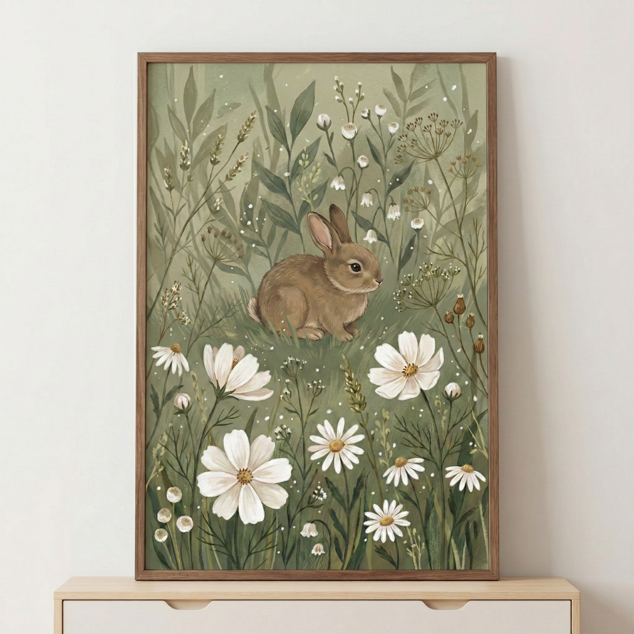 Woodland Bunny Wall Art - Soft Meadow Hare