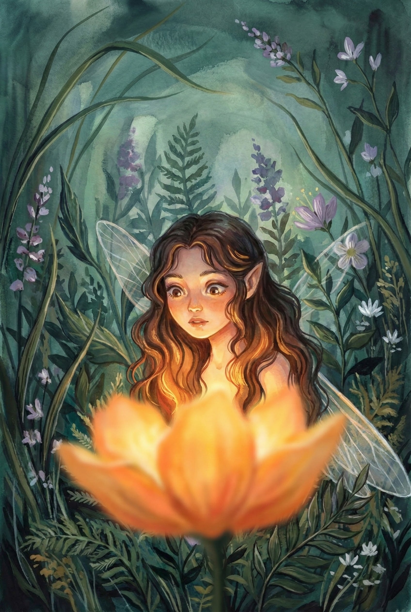 Fairy's Soft Glow - Fairy Framed Wall Art for Nursery, Playroom or Kids Bedrooms