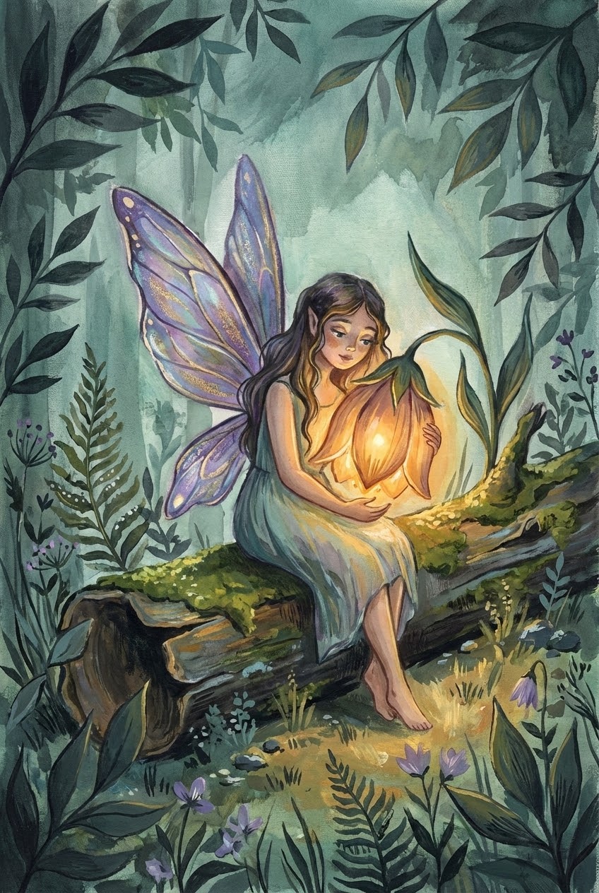 Pixie Lightkeeper - Fairy Framed Wall Art for Nursery, Playroom or Kids Bedrooms