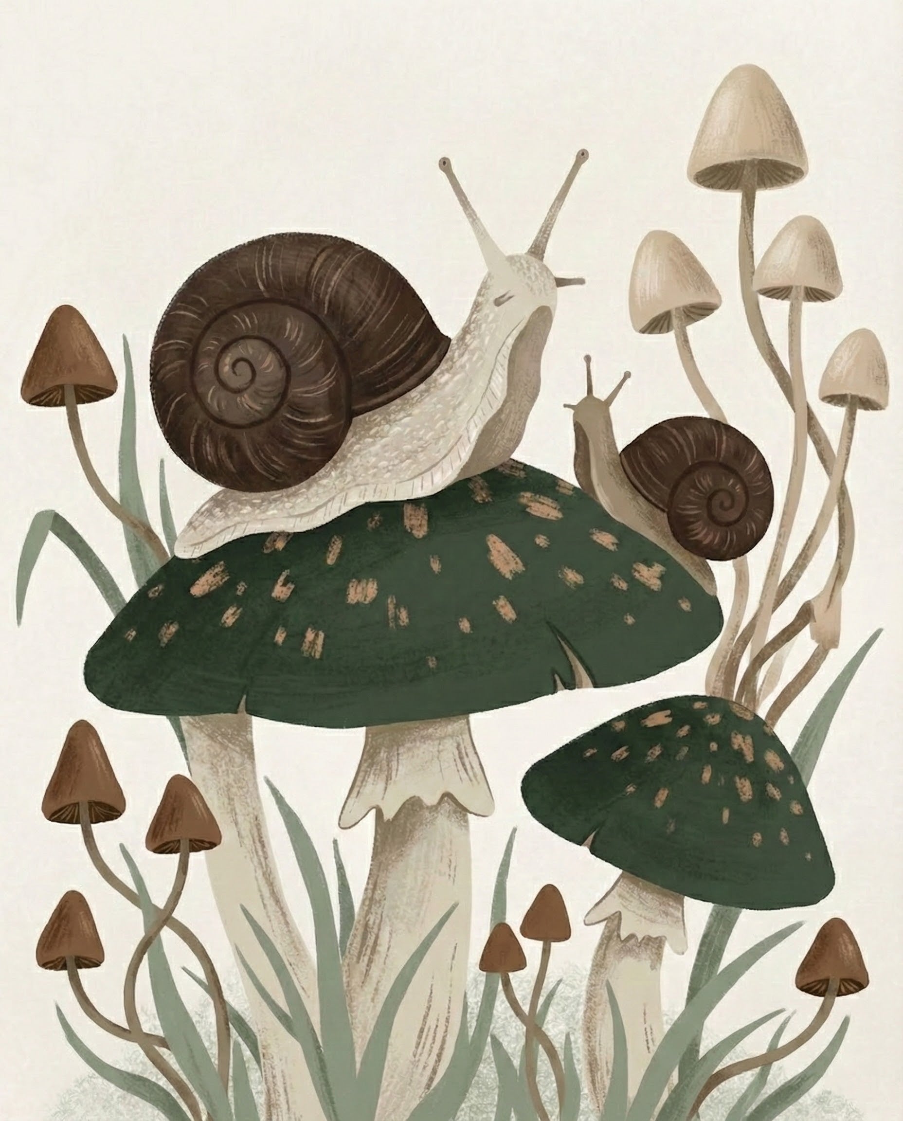 Mushroom Bloom - Woodland Framed Wall Art for Living Room, Bedroom or Office