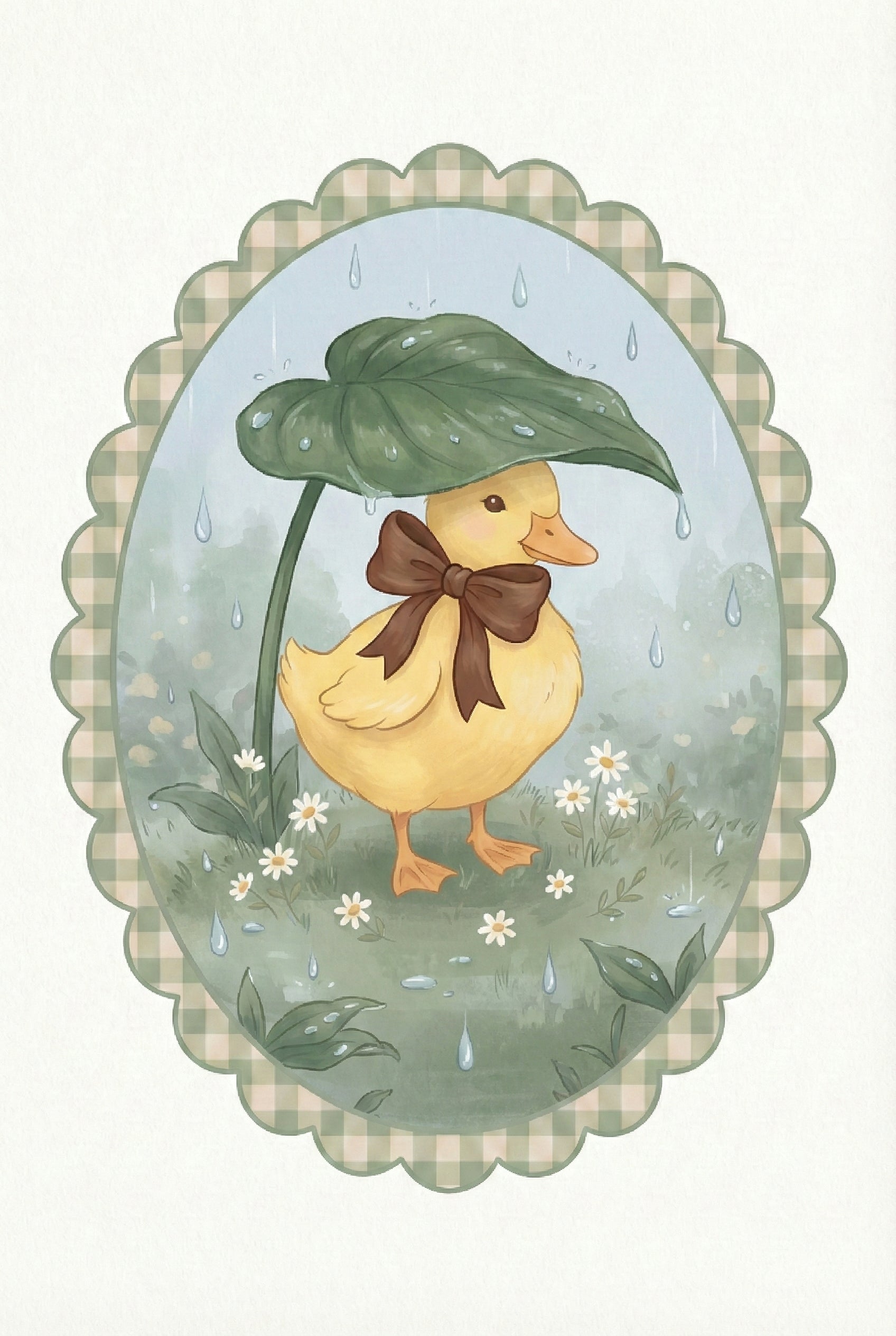Yellow Duckling Wall Art - Rainy Day Duckling