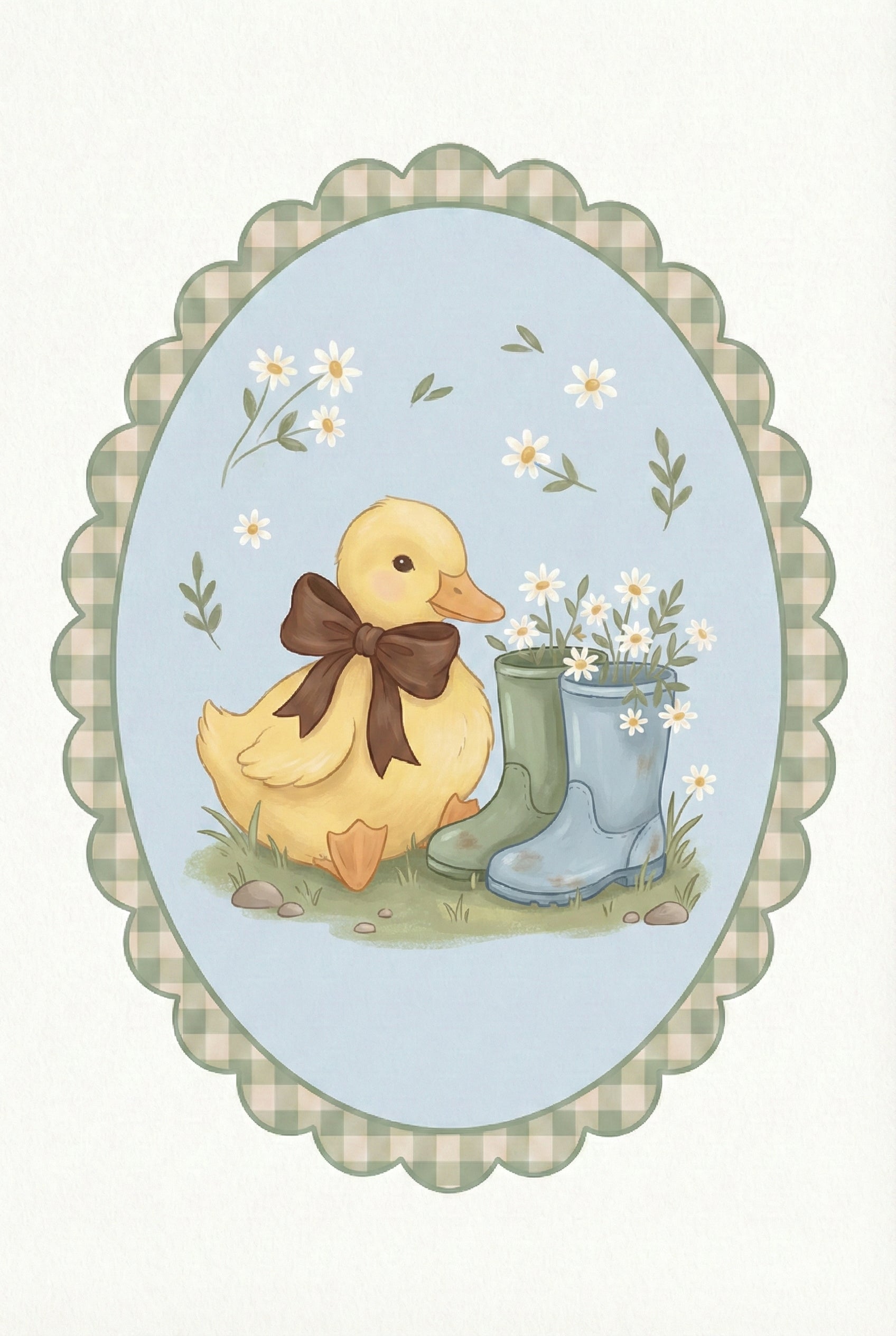 Yellow Duckling Artwork - Sweet Garden Duckling