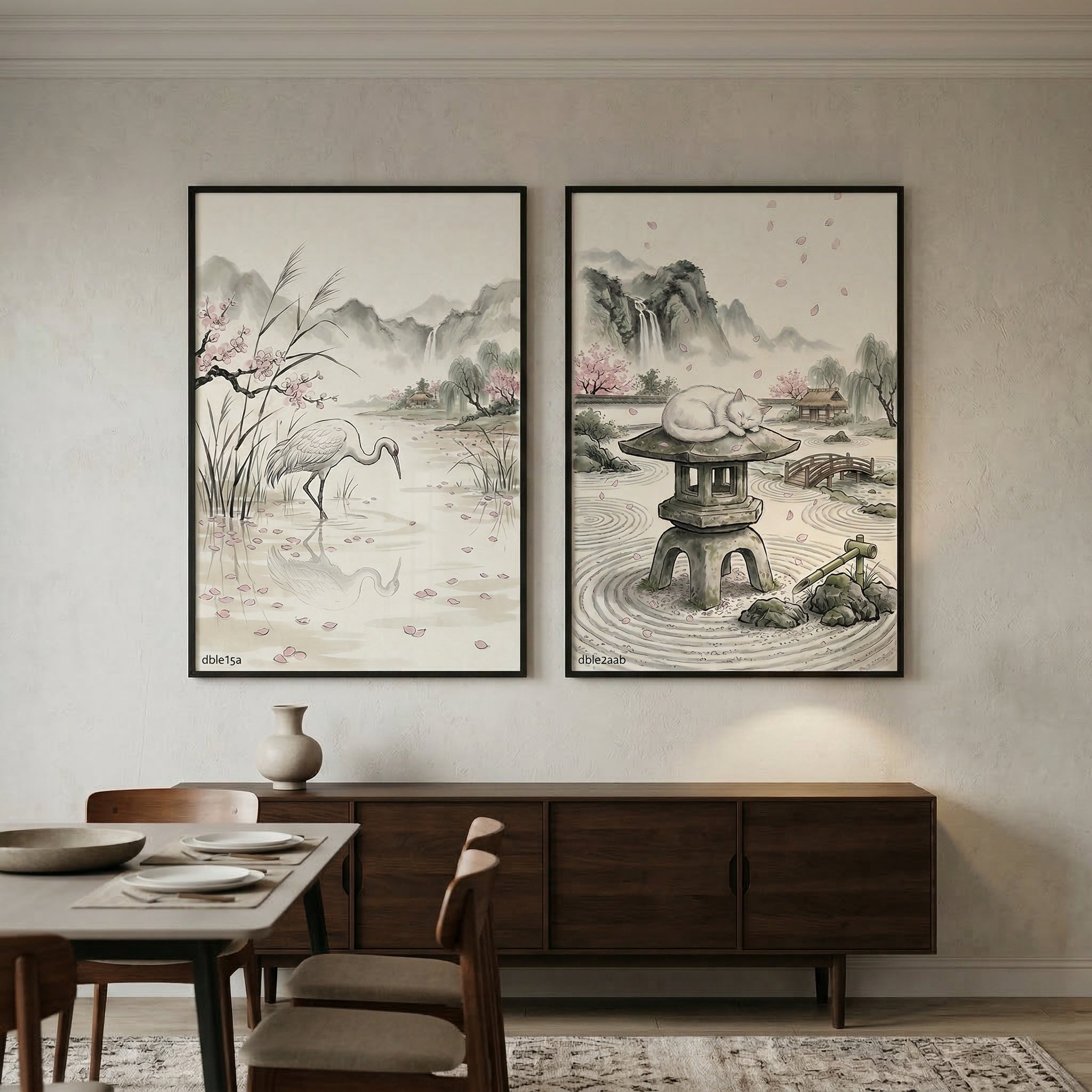 Zen Garden Wall Art Set of 2 - Zen Garden Serenity