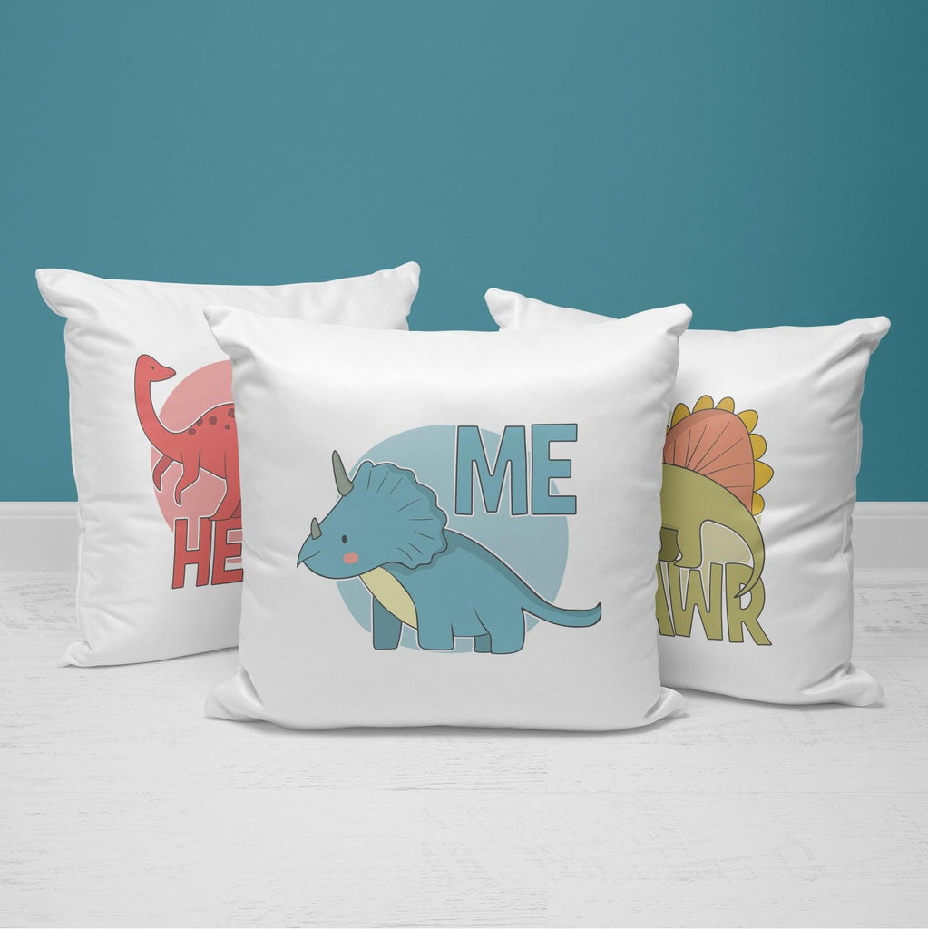 Dinosaur Throw Pillows | Set of 3 |  Dino Buddies | For Nurseries & Kid's Rooms