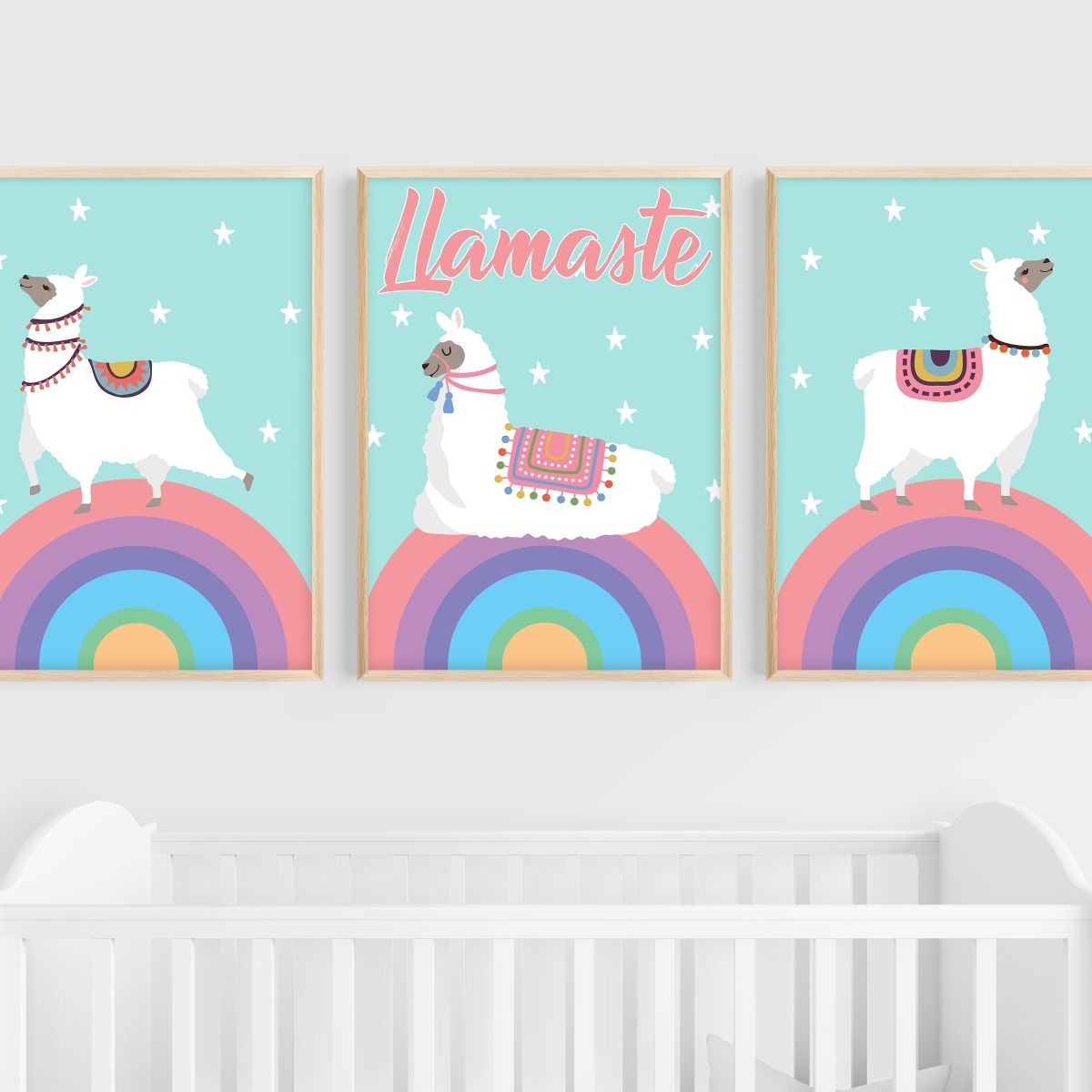 Llama Wall Art | Set of 3 | Collection: Carefree Llama | For Nurseries & Kid's Rooms
