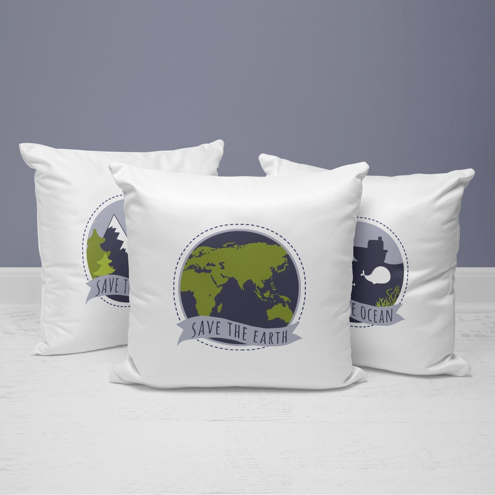 Nature Throw Pillows | Set of 3 | Nature Champion | For Nurseries & Kid's Rooms