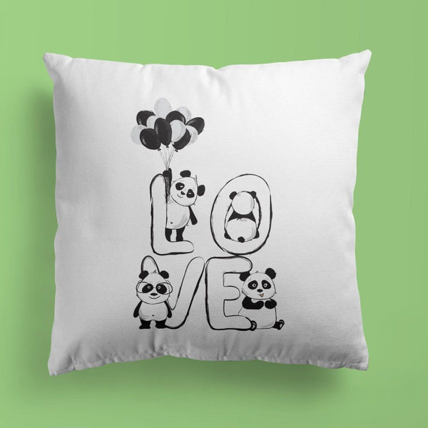 Panda Throw Pillows | Set of 3 | Love Yourself | For Nurseries & Kid's Rooms