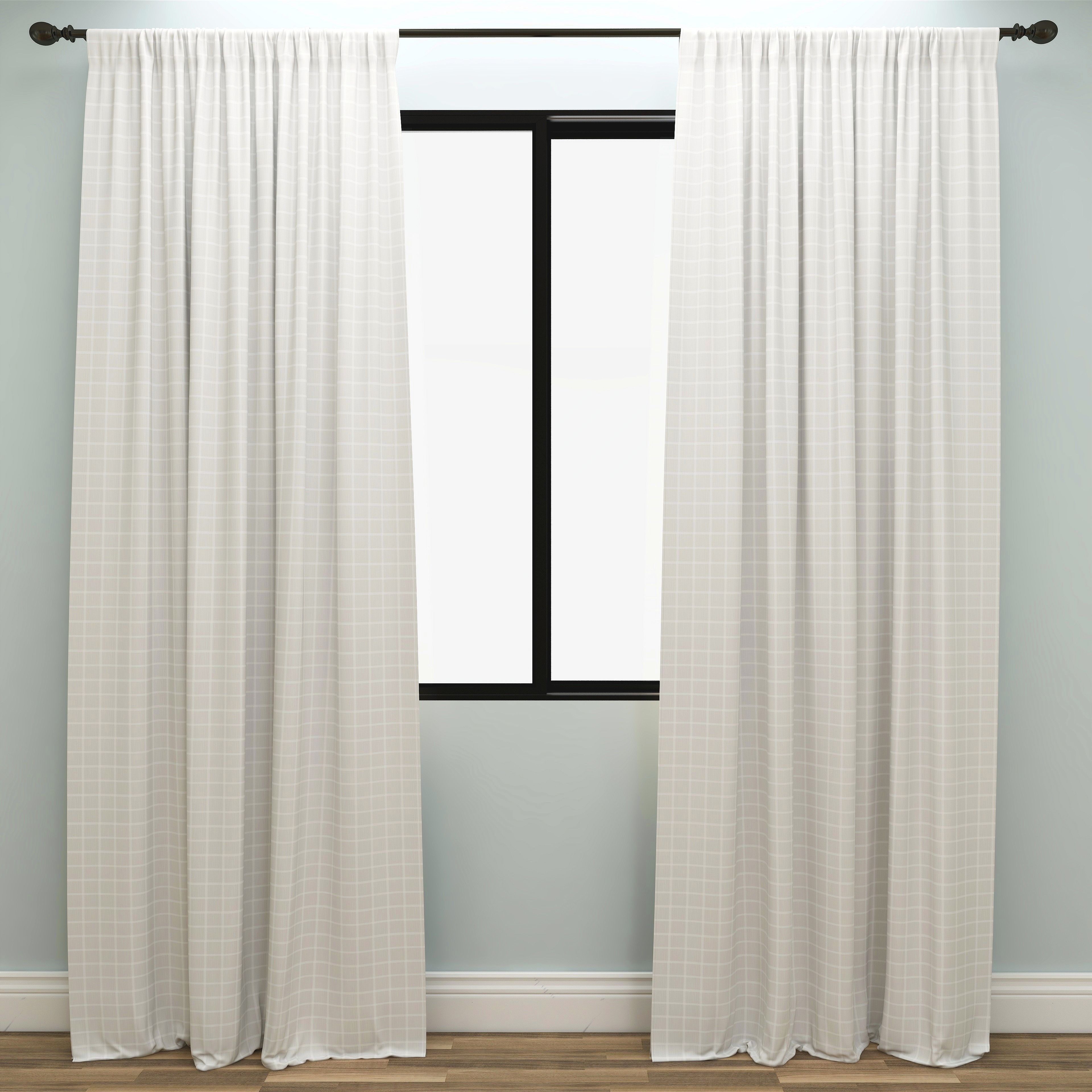 Abbot French Gray Slub Kids Curtains