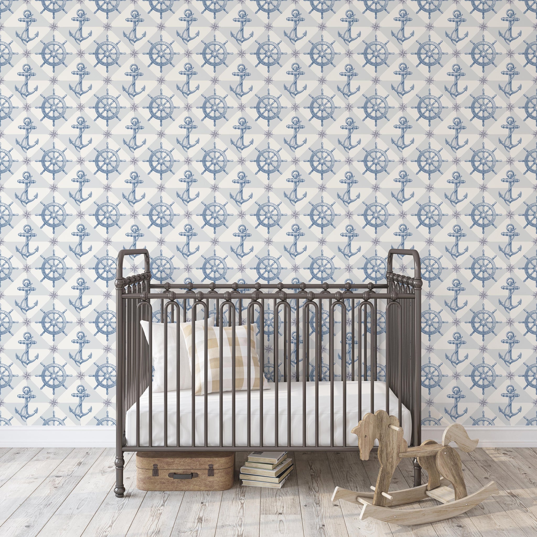 Peel and Stick or Traditional Wallpaper - Ahoy Sailor