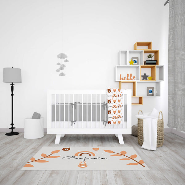 Personalized Animals Area Rug for Nurseries and Kid's Rooms - Animal Friends