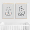 Cats Wall Art | Set of 2 |  Self Pawtrait | For Nurseries & Kid's Rooms