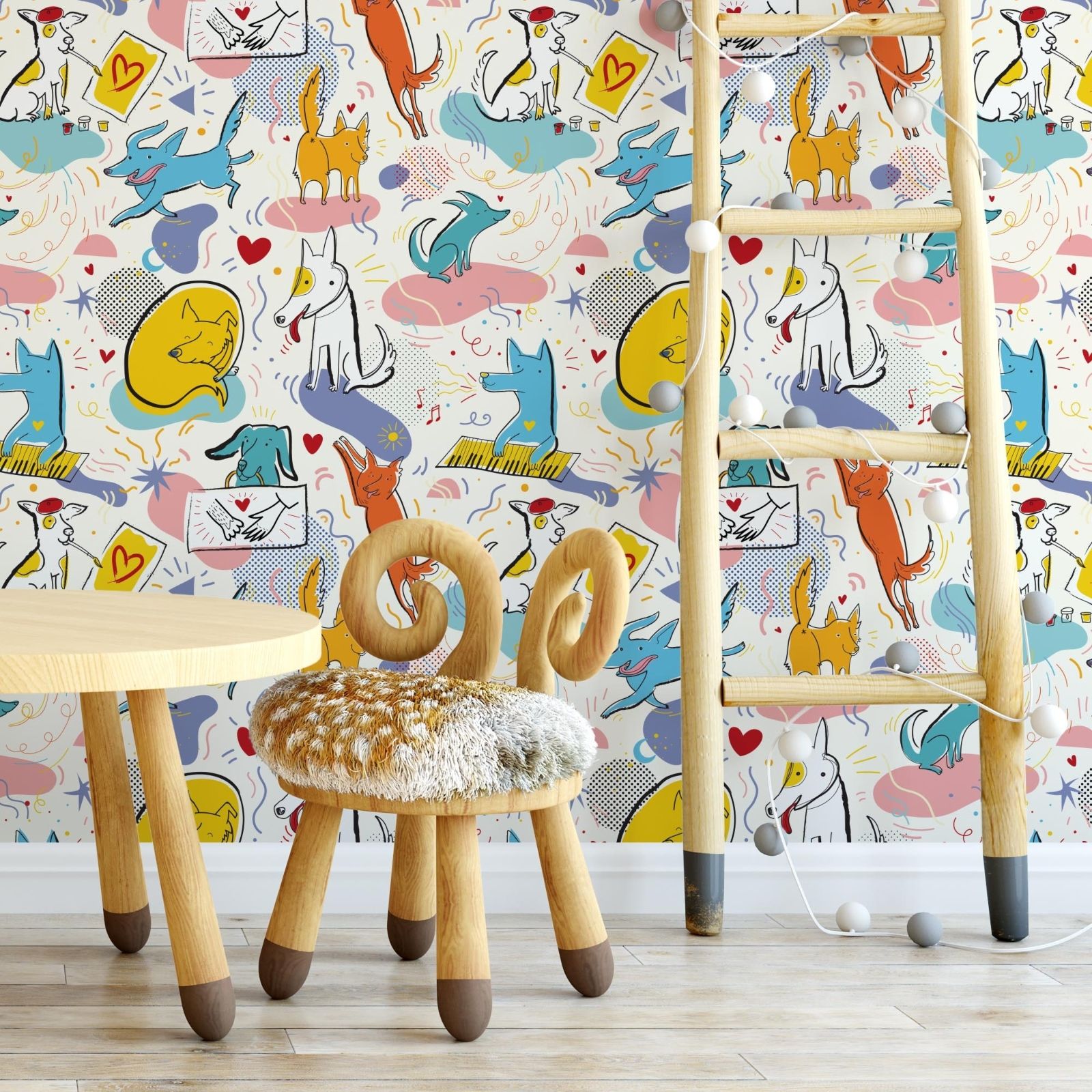 Dog Peel and Stick Wallpaper - Artful Dogs