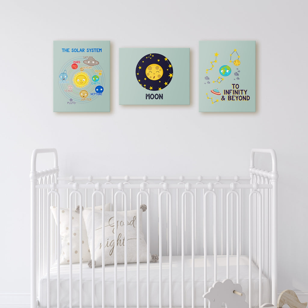 Space Wall Art | Set of 3 | Collection: Launch to Space | For Nurseries & Kid's Rooms