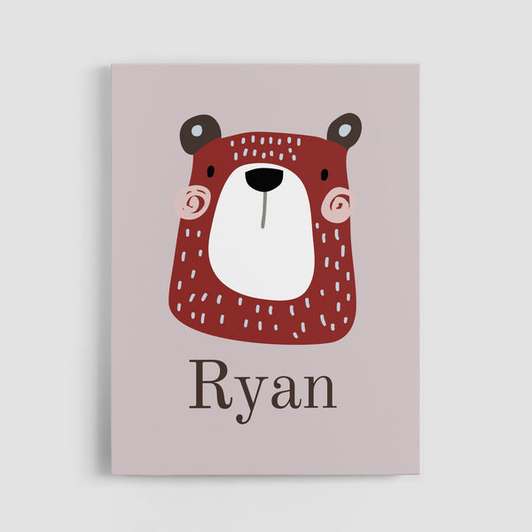 Personalized Bear Wall Art  | Set of 2 | Collection: Bear-Y Cute | For Nurseries & Kid's Rooms