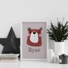 Personalized Bear Wall Art  | Set of 2 | Collection: Bear-Y Cute | For Nurseries & Kid's Rooms