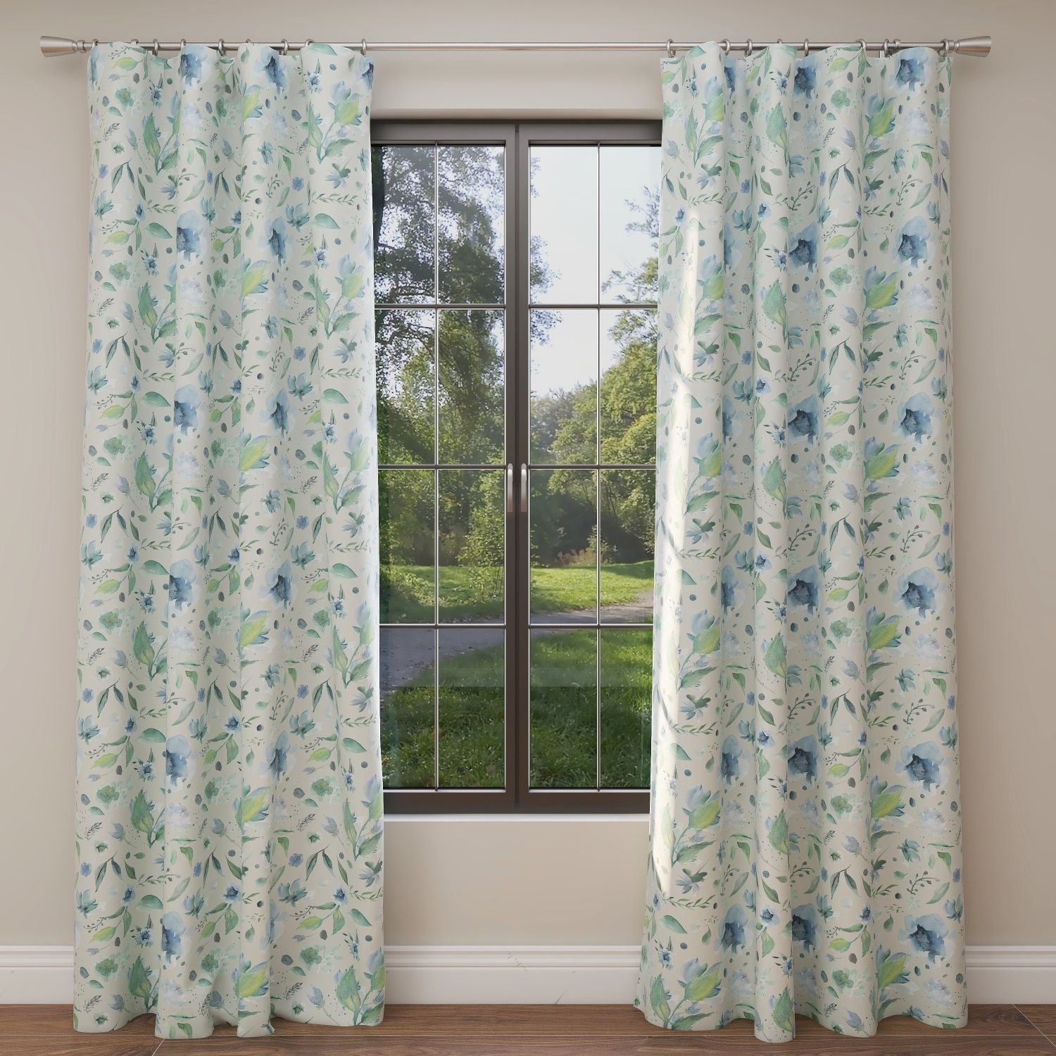 Floral Kids & Nursery Blackout Curtains - Blue Poppies