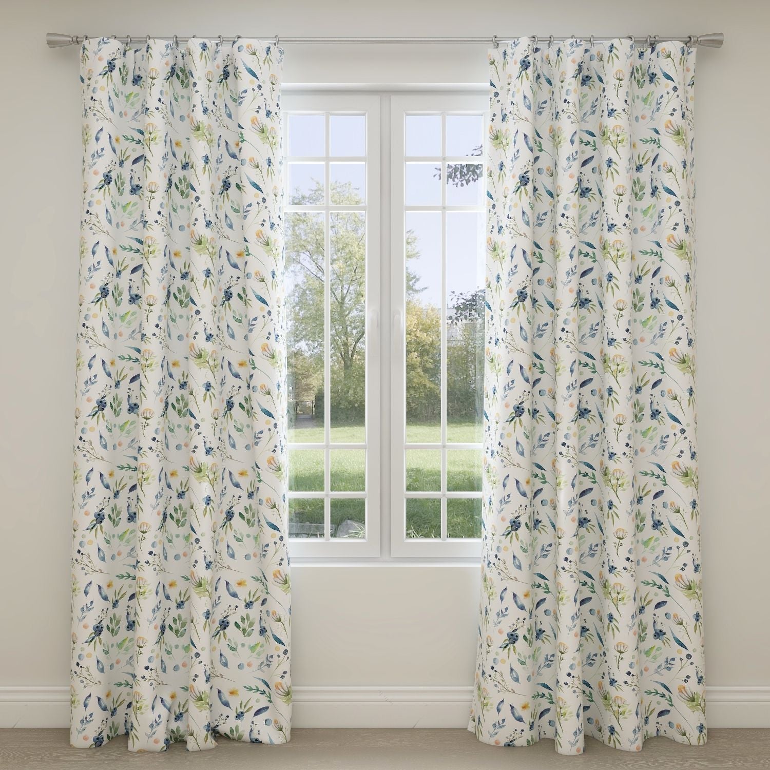 Floral Kids & Nursery Blackout Curtains - Blueberries in Cream